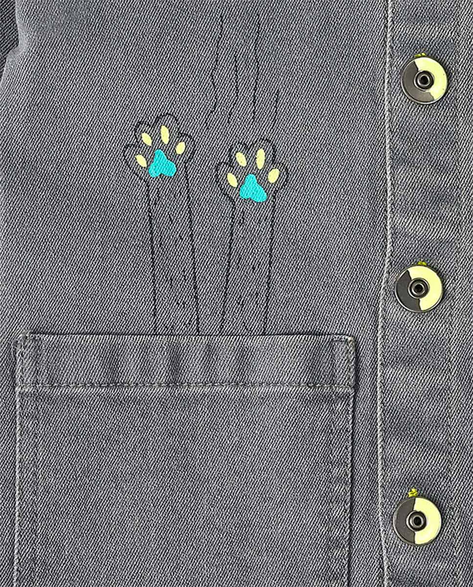 Camisa denim gris niño Cattitude
