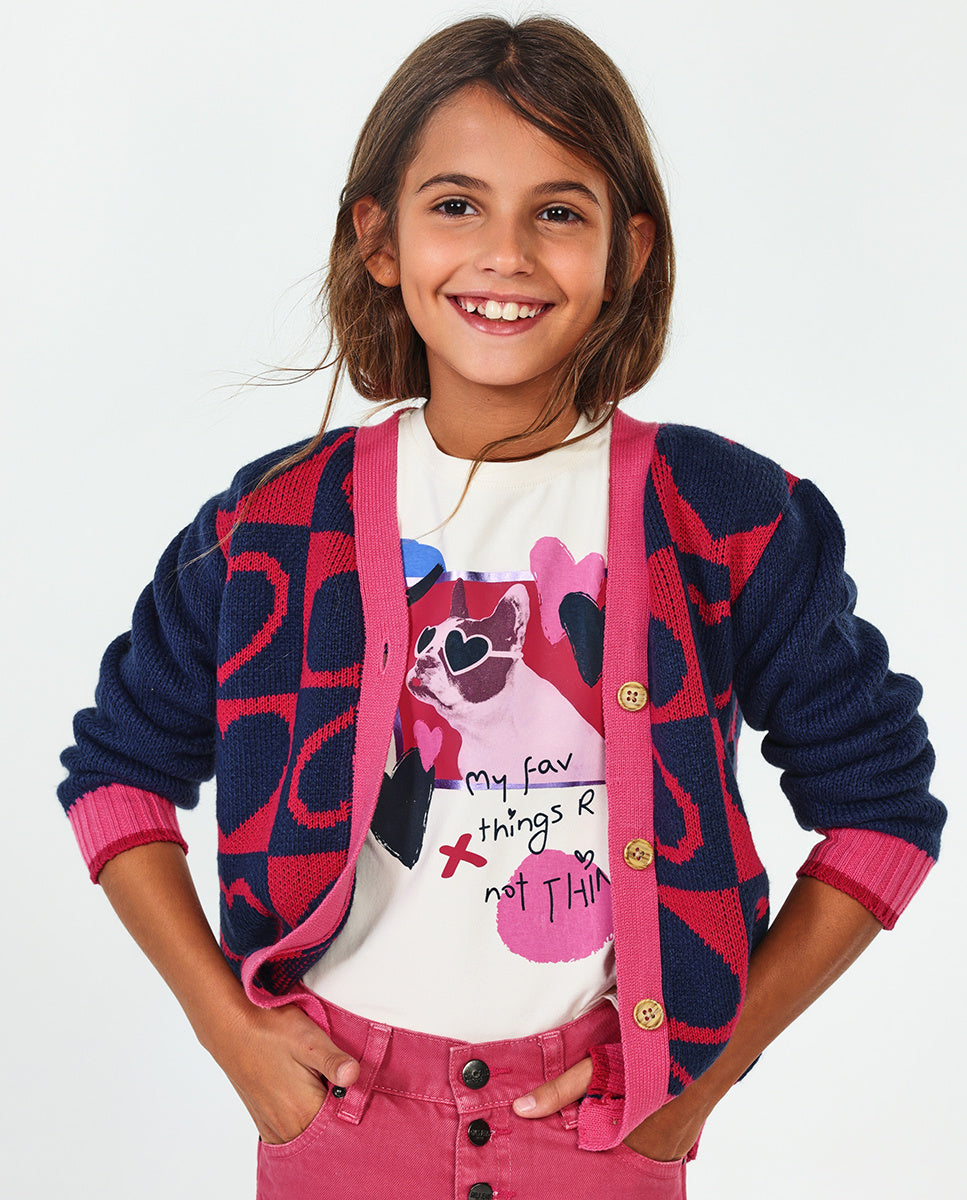 Chaqueta tricot azul niña Fav Things