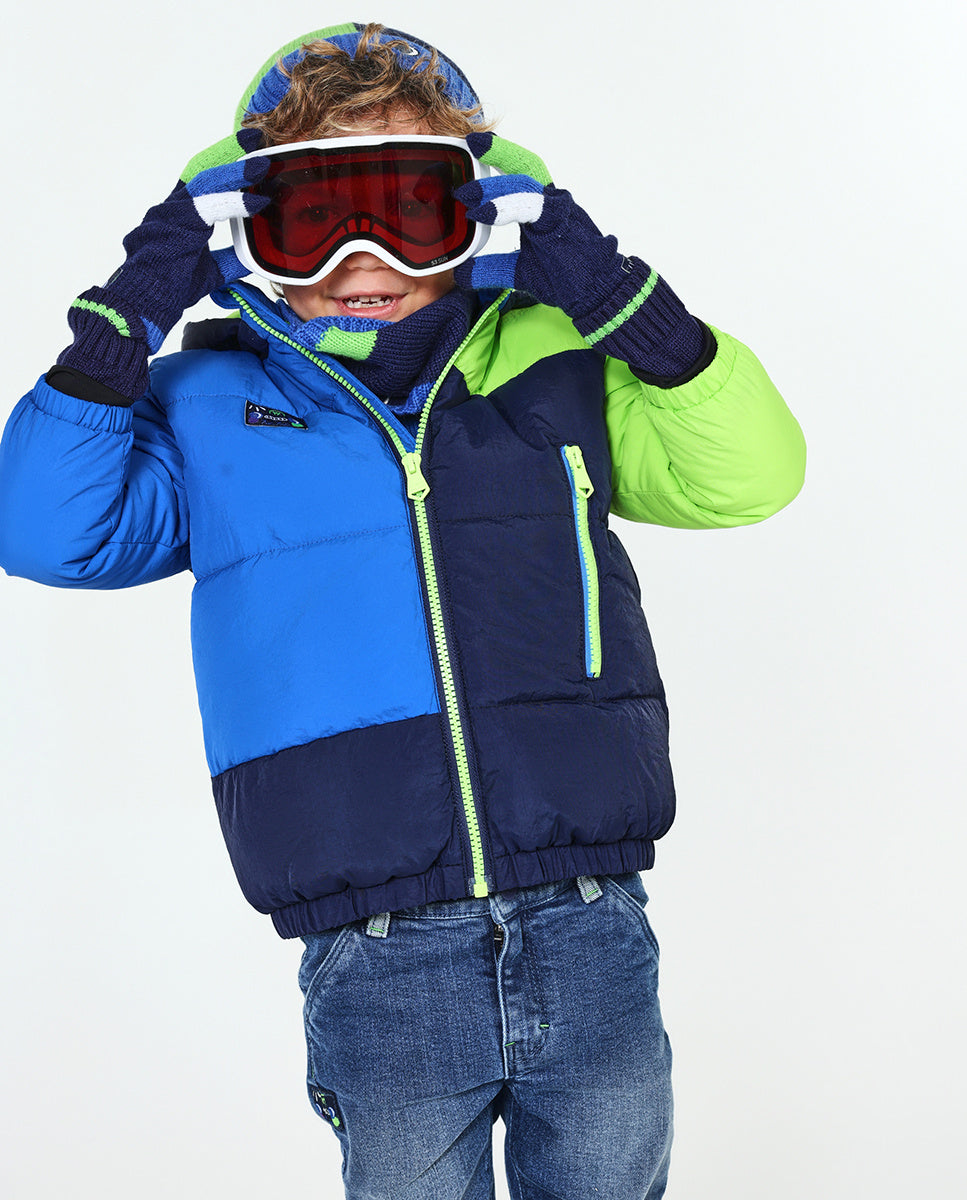 Parka acolchada azul de niño Robot Maker