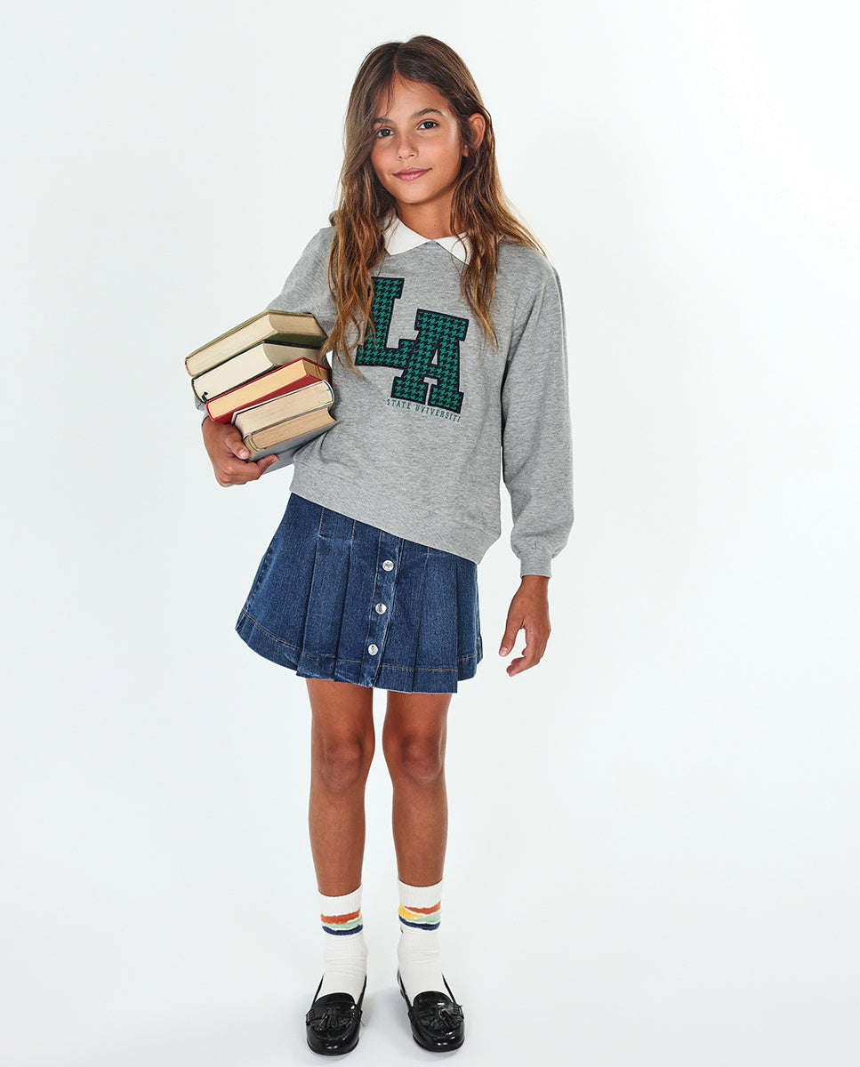 Falda plana azul niña Love to Learn