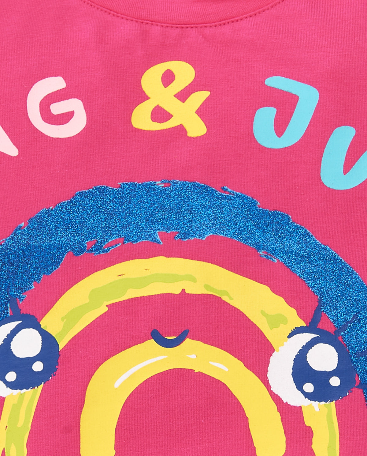 Camiseta punto rosa niña Run Sing Jump