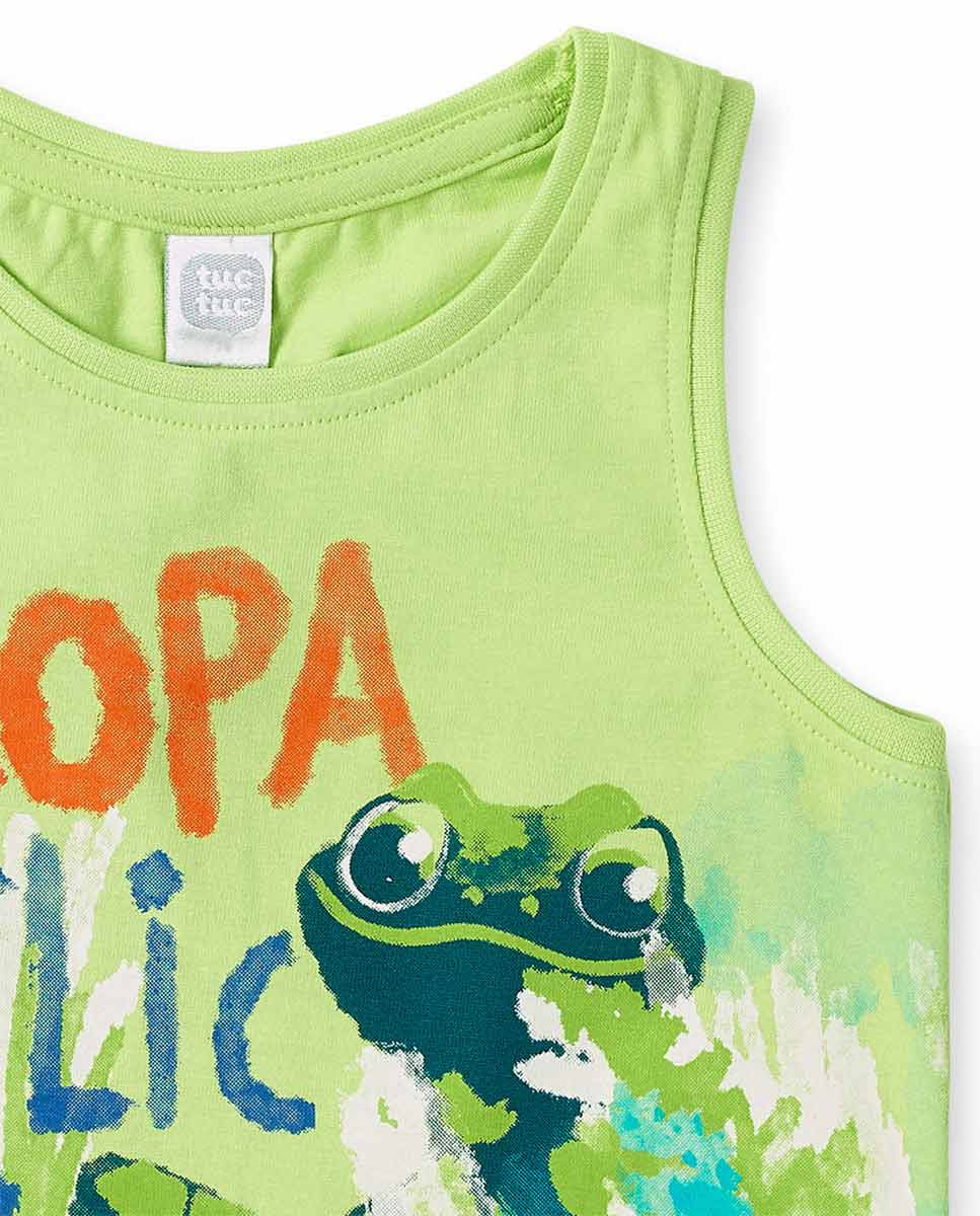 Camiseta tirantes punto verde niño Tropadelic