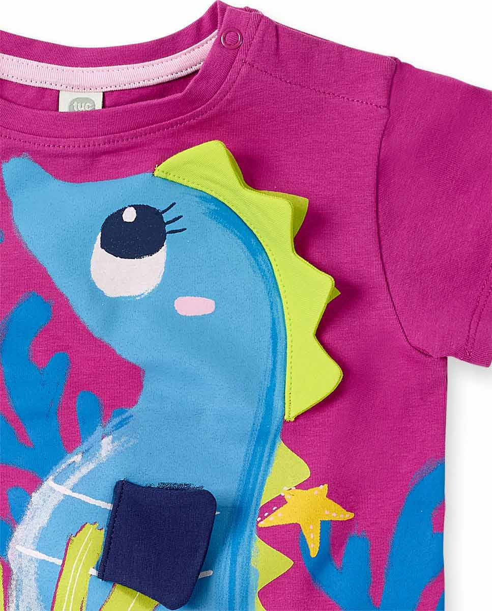 Camiseta punto lila niña Ocean Wonders