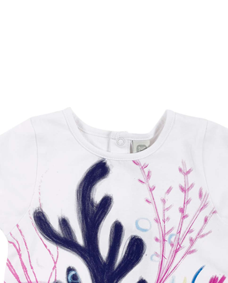 Camiseta punto blanco niña Ocean Wonders