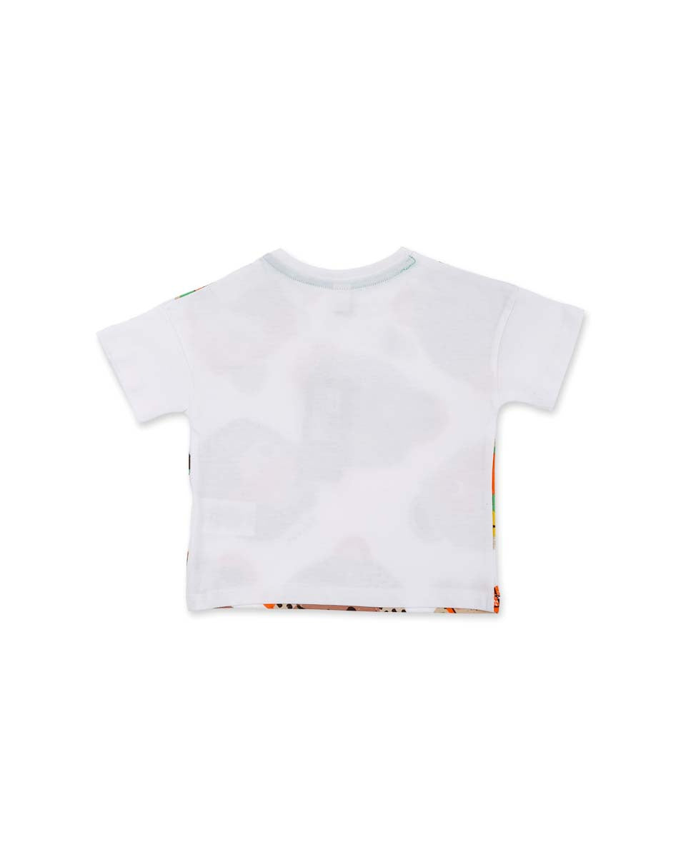 Camiseta punto blanco estampado niño Banana Records