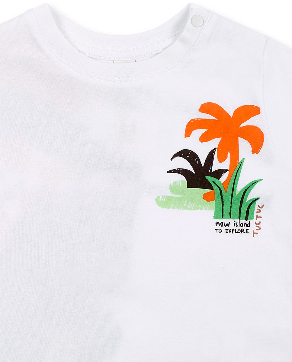 Conjunto punto felpa blanco niño Banana Records