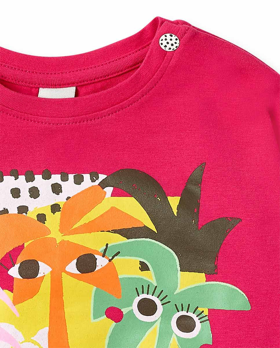 Camiseta punto fucsia niña Banana Records