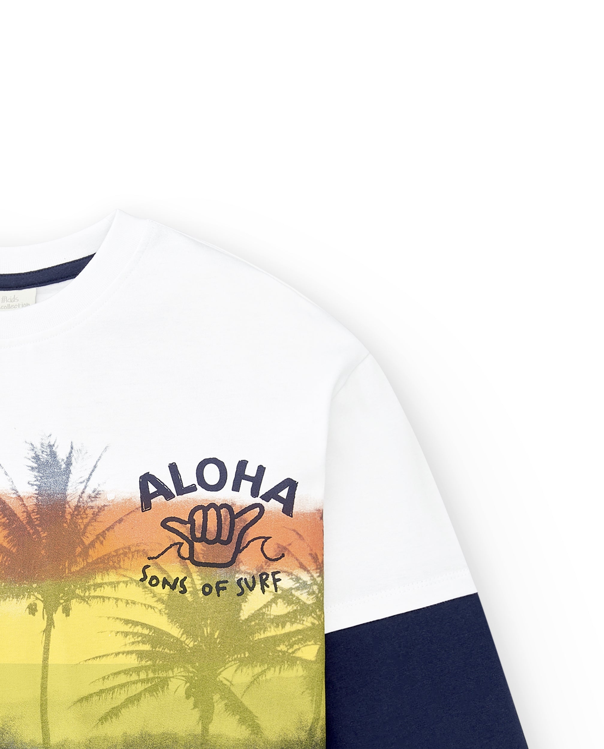 Camiseta larga punto blanco niño Sons of Fun