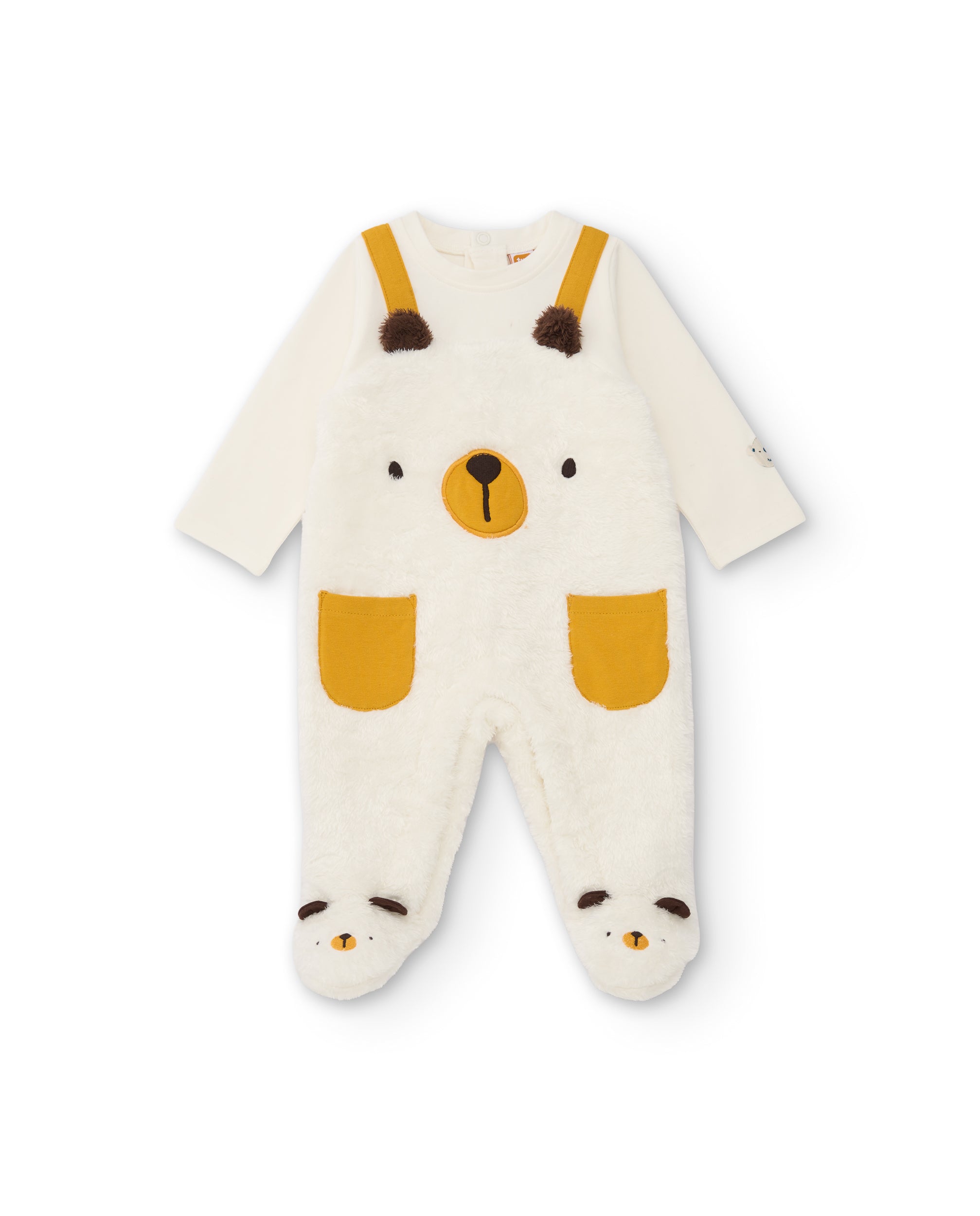 Pelele de felpa de bebé con diseño de oso