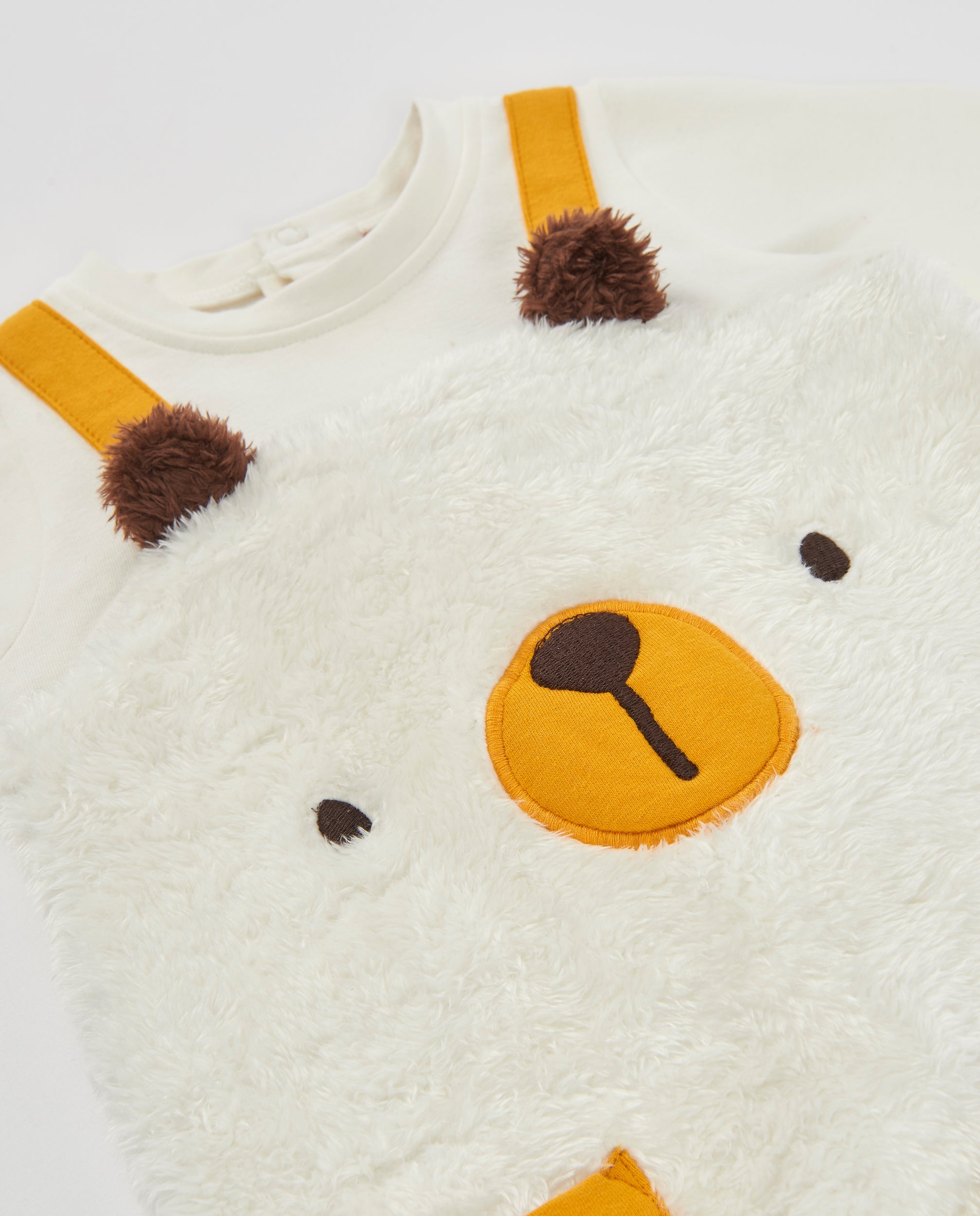 Pelele de felpa de bebé con diseño de oso