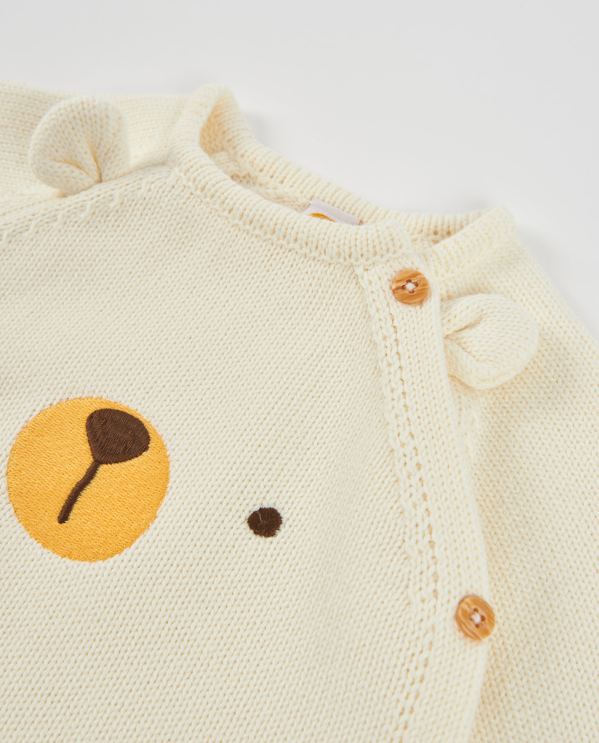Conjunto de felpa de bebé con detalle de oso