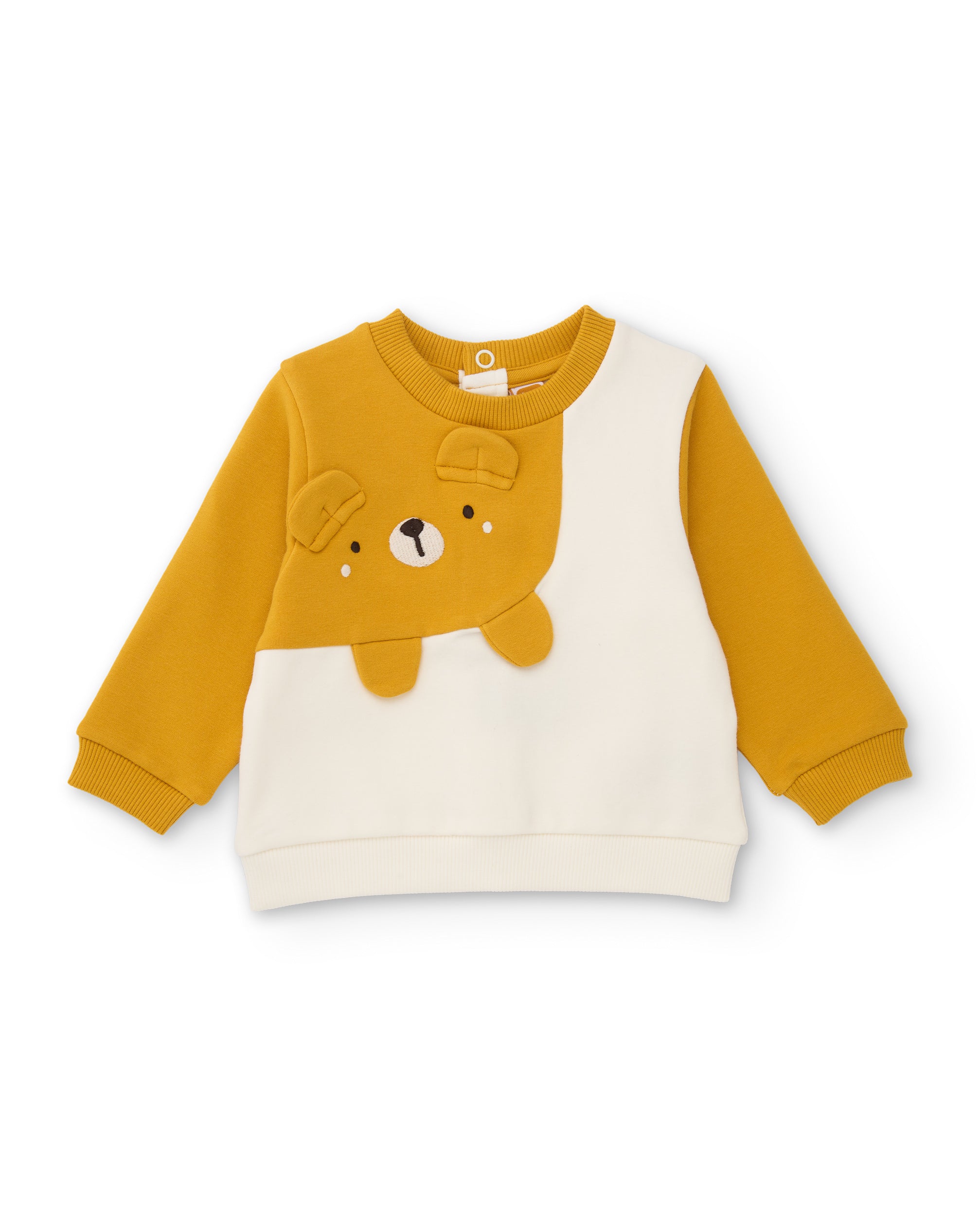 Conjunto de felpa de bebé con detalle de oso en relieve