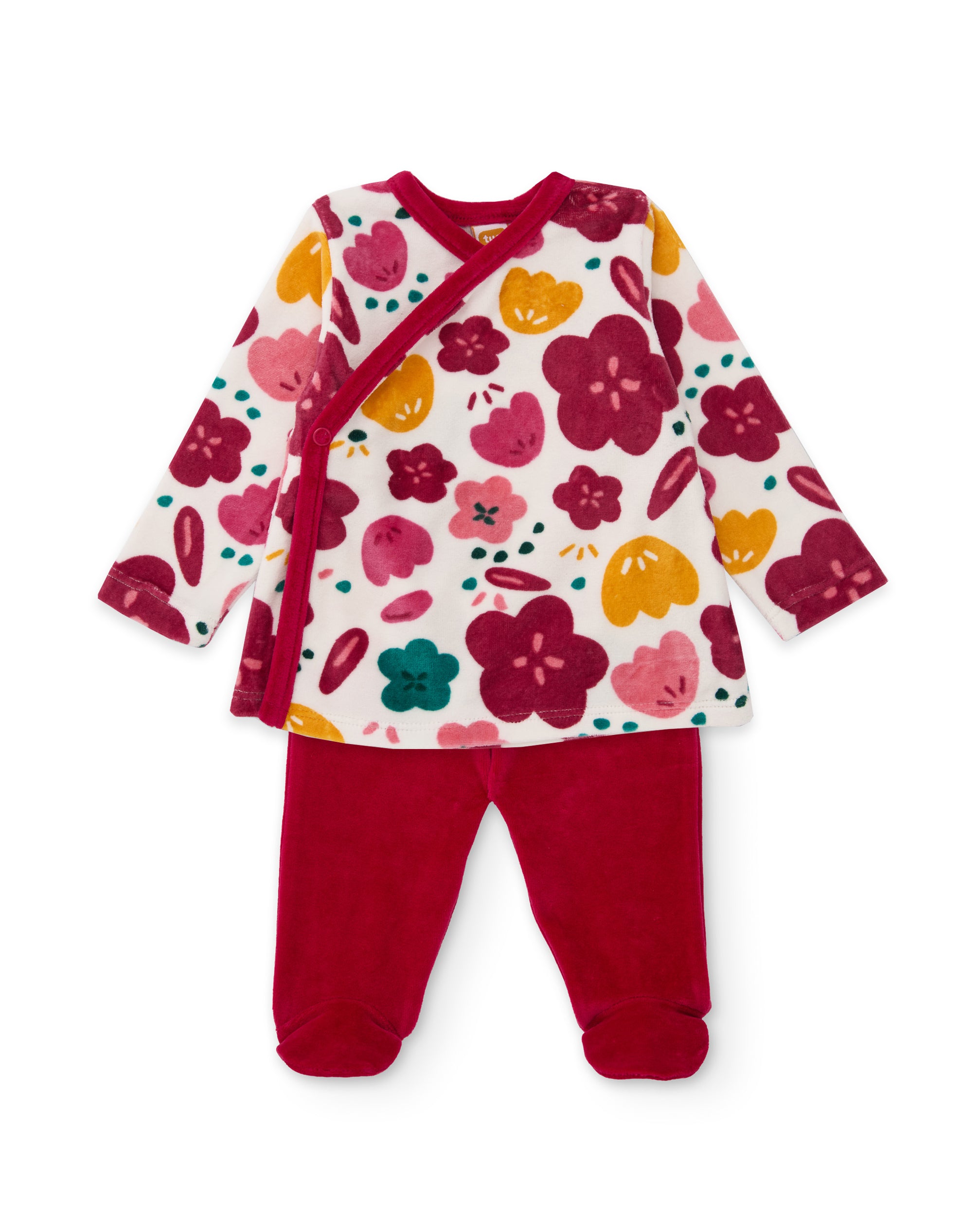 Conjunto de punto de bebé con estampado floral