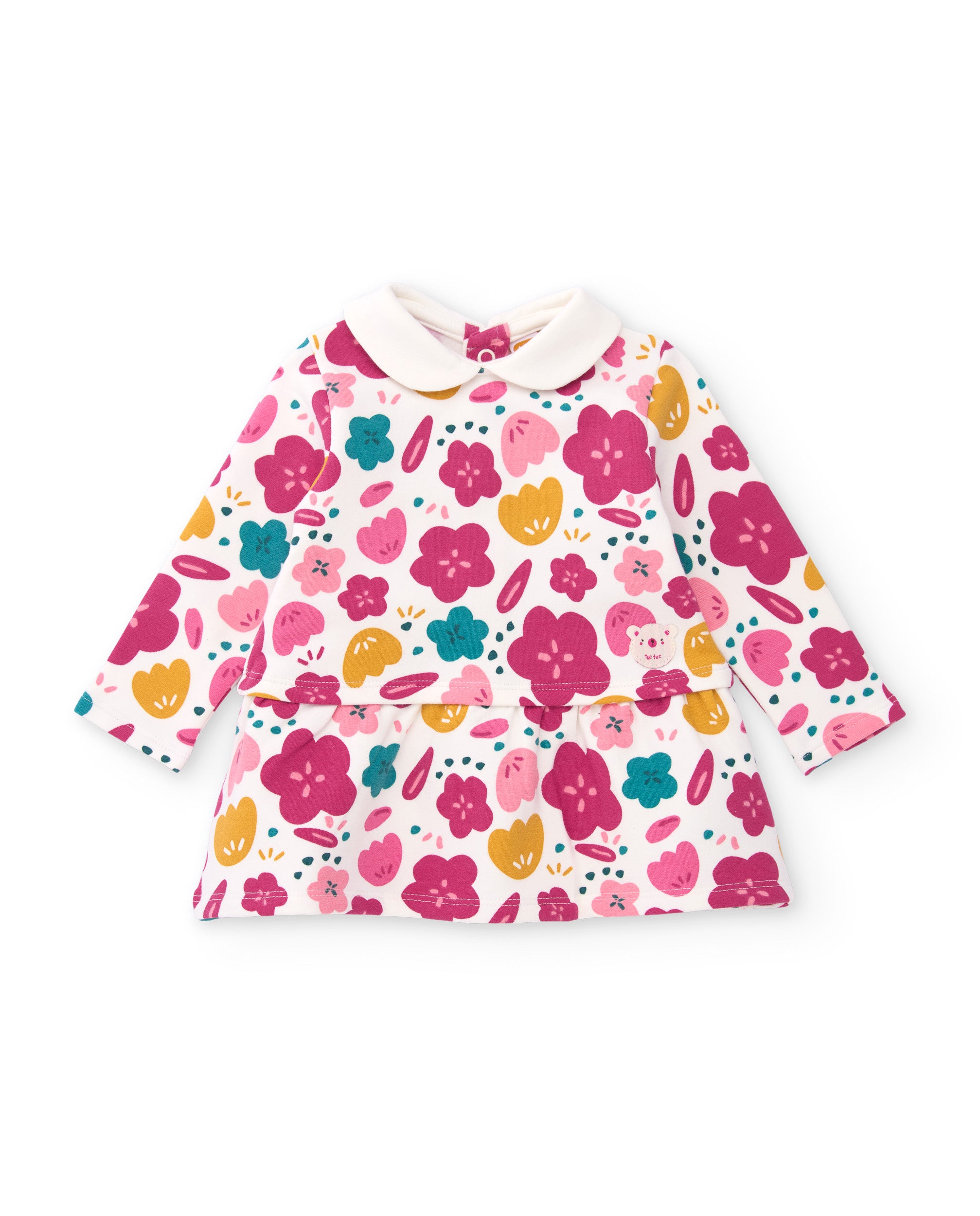 Vestido de felpa de bebé con cuello redondo