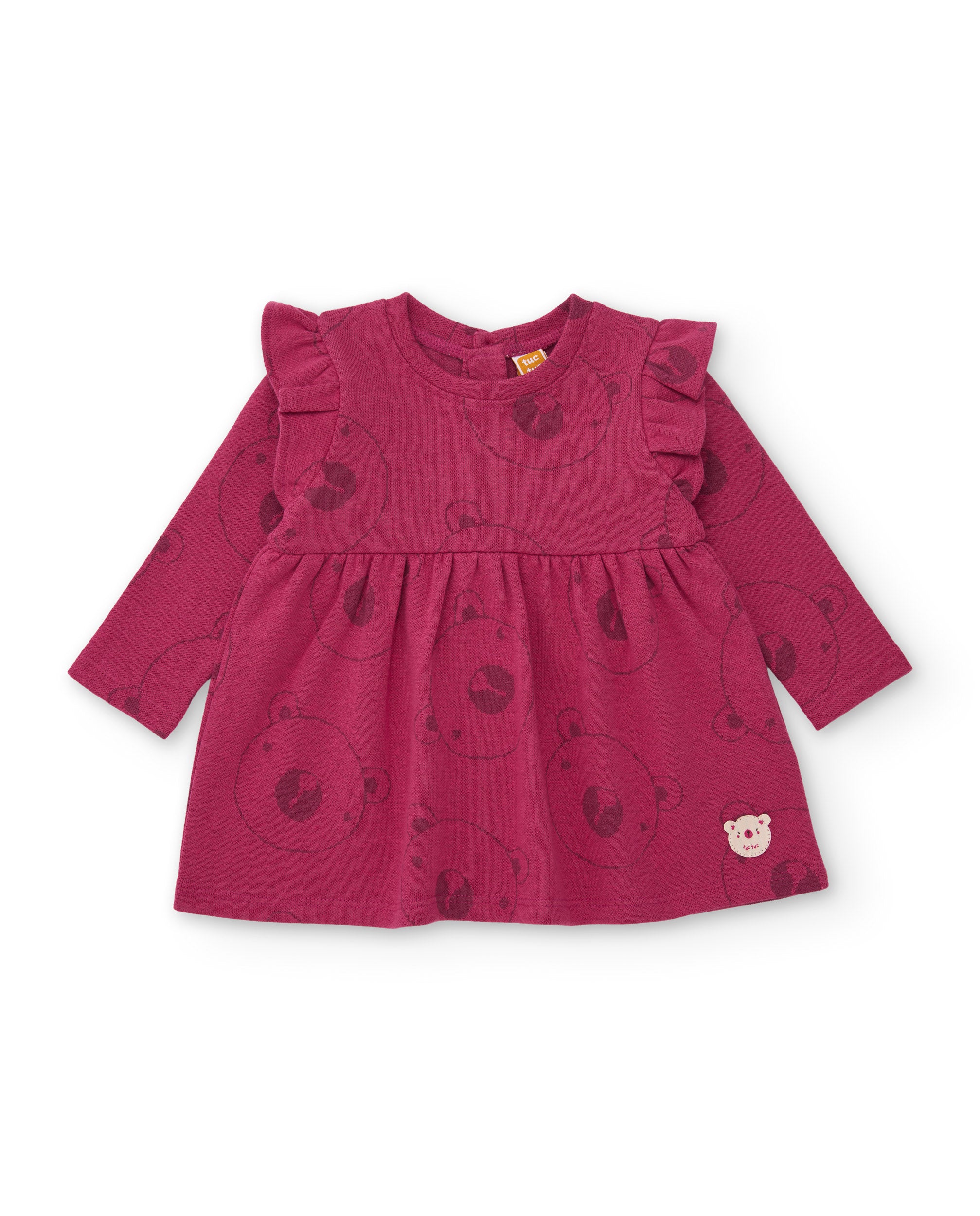 Vestido de felpa de bebé con estampado de osos