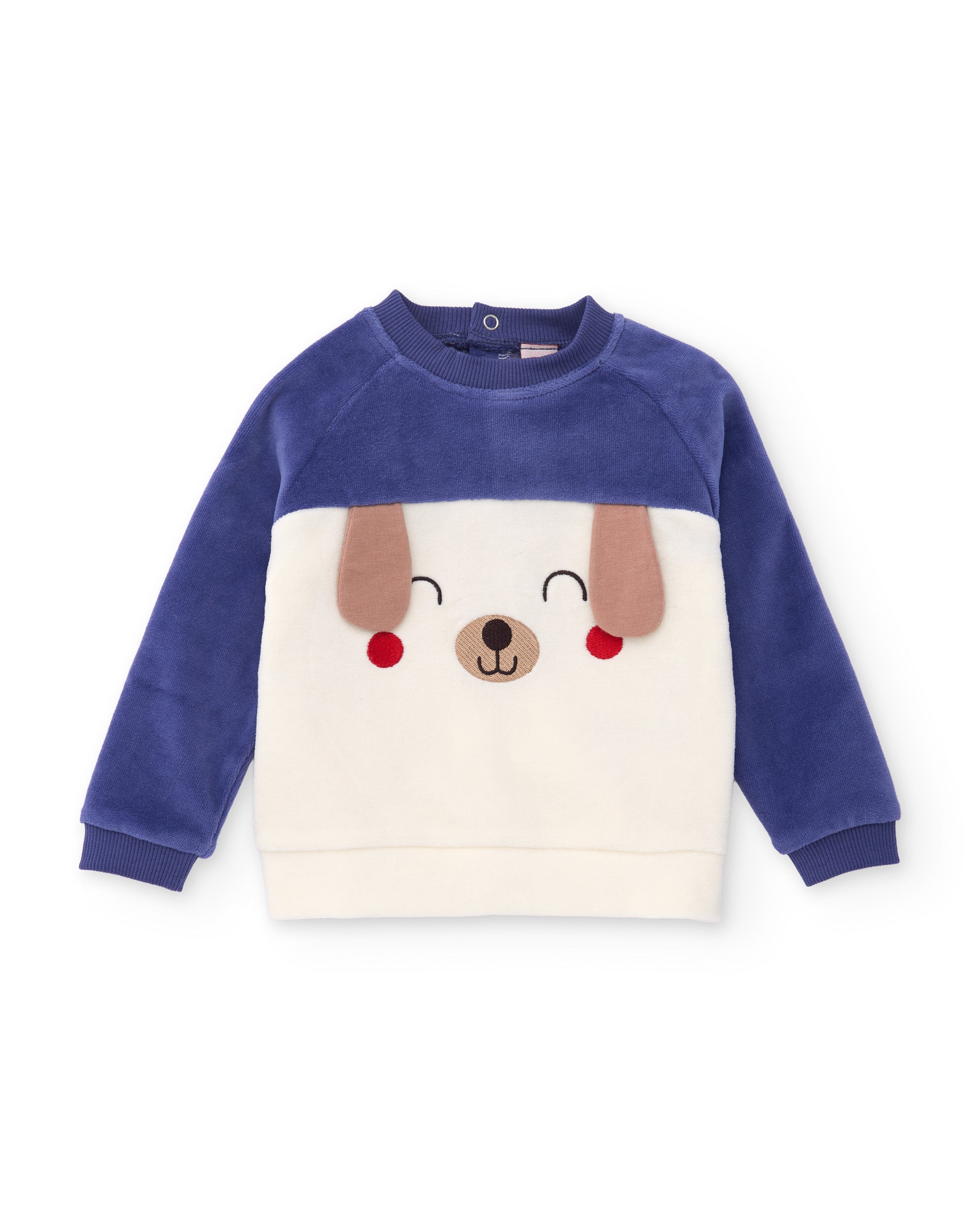 Conjunto de felpa de bebé con aplique de perrito