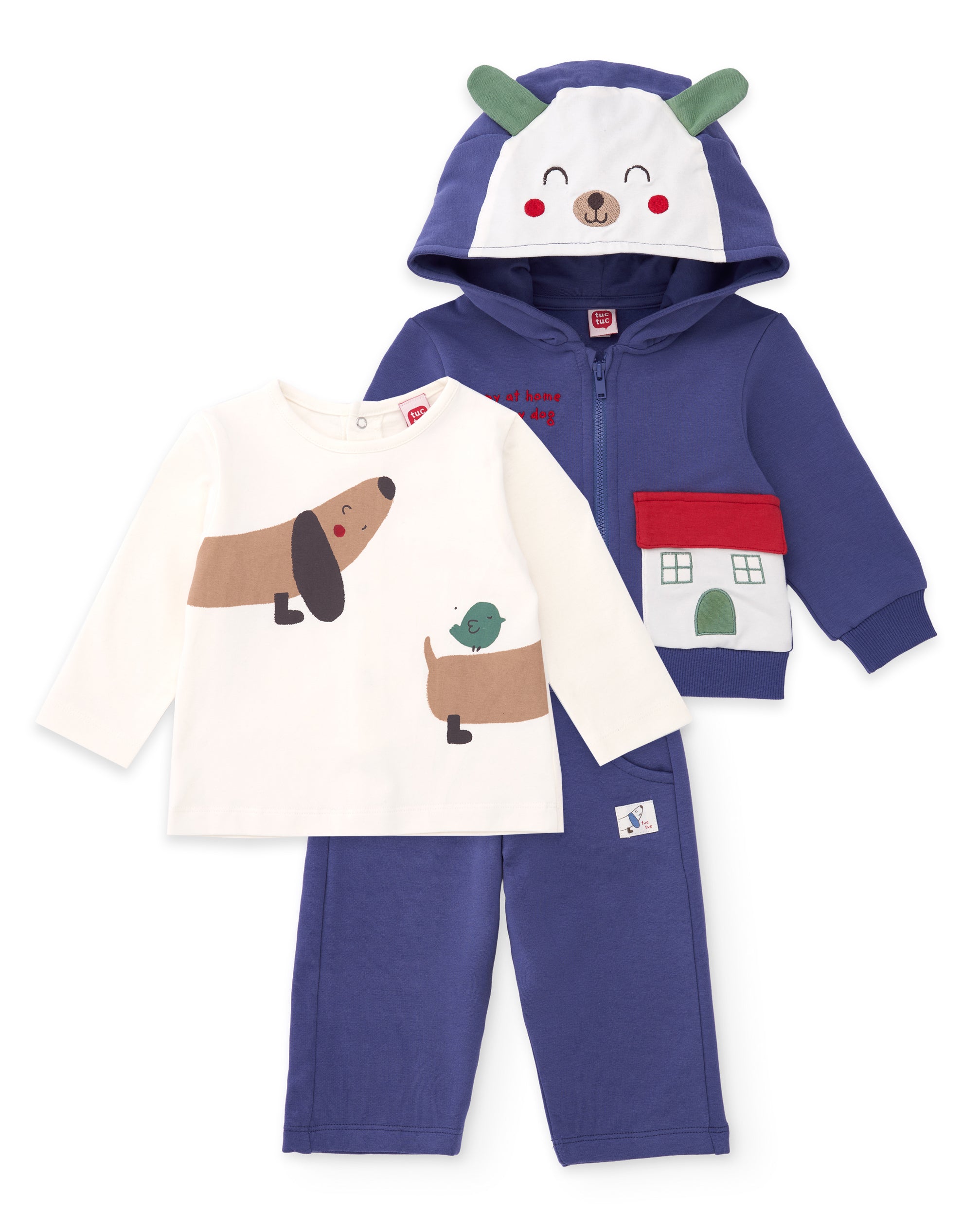 Conjunto de felpa de bebé con capucha de orejas