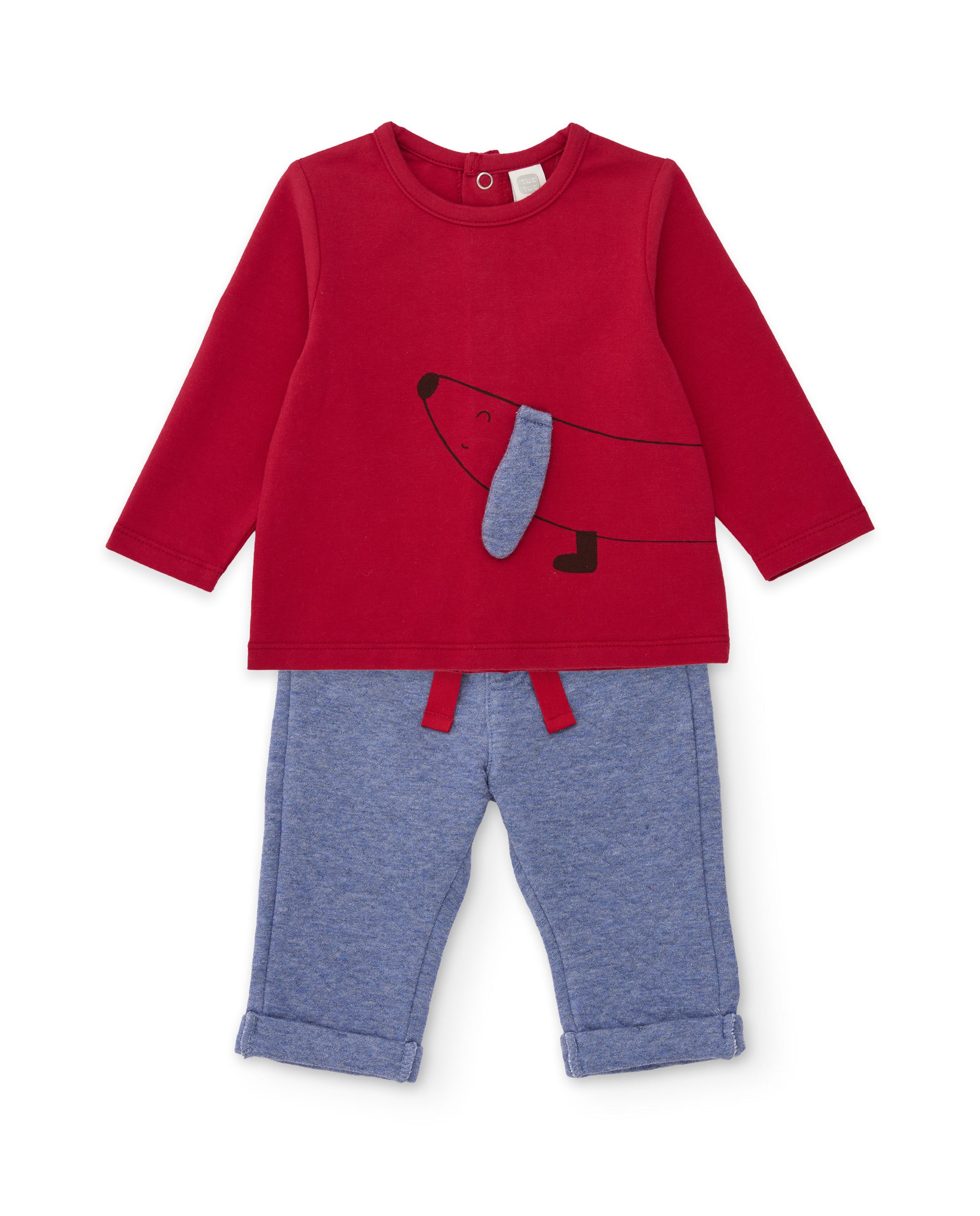 Conjunto de felpa de bebé con ilustración de perrito