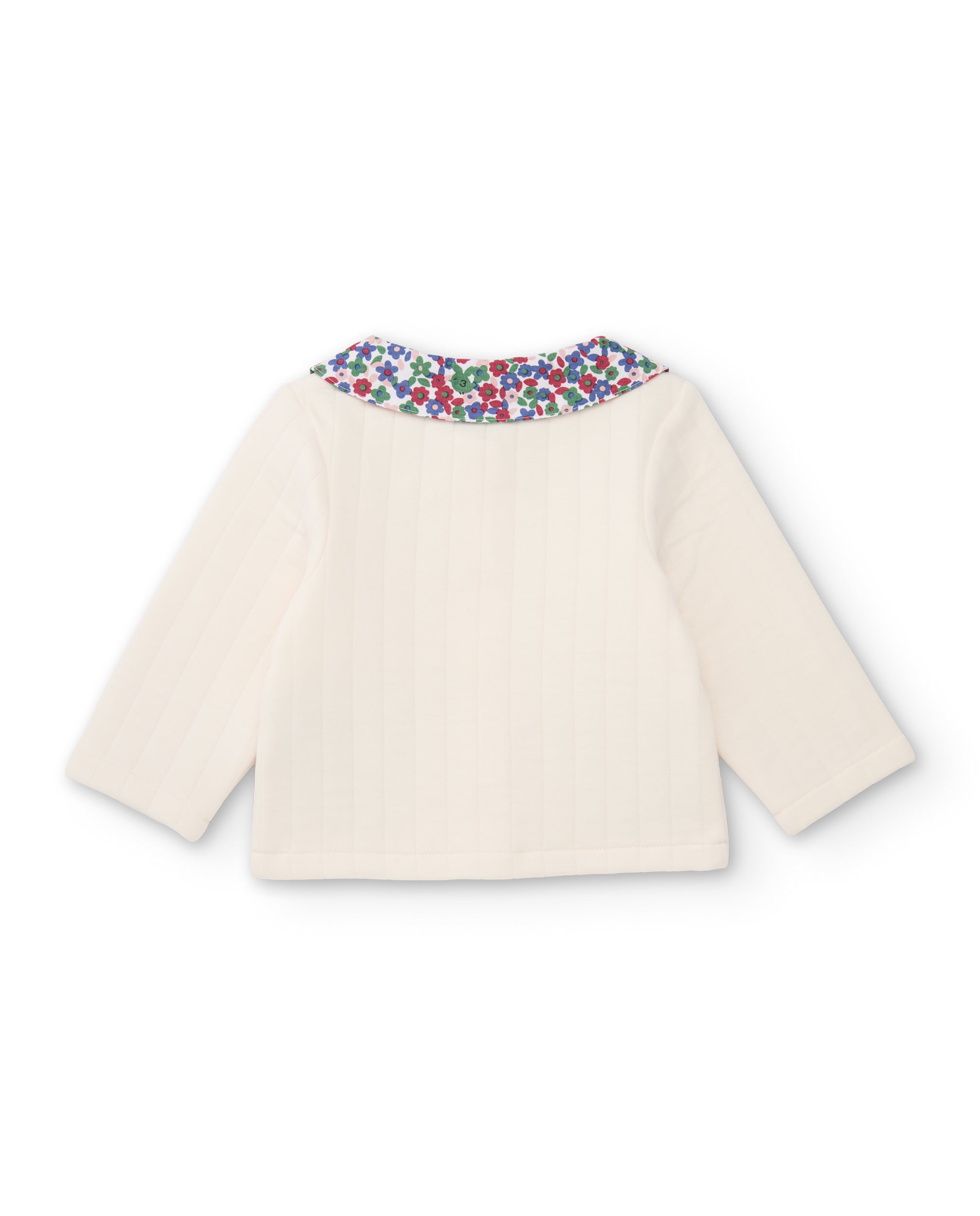 Chaqueta de punto de bebé con cuello floral