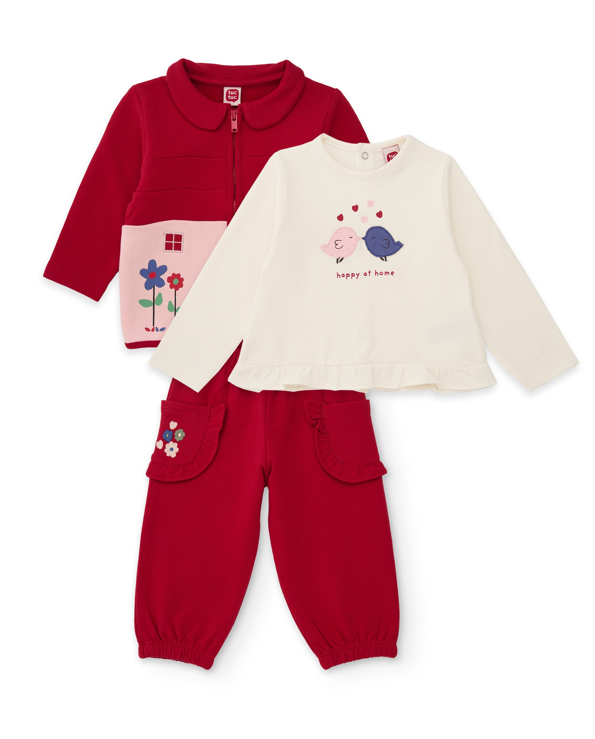 Conjunto de punto de bebé con cremallera frontal