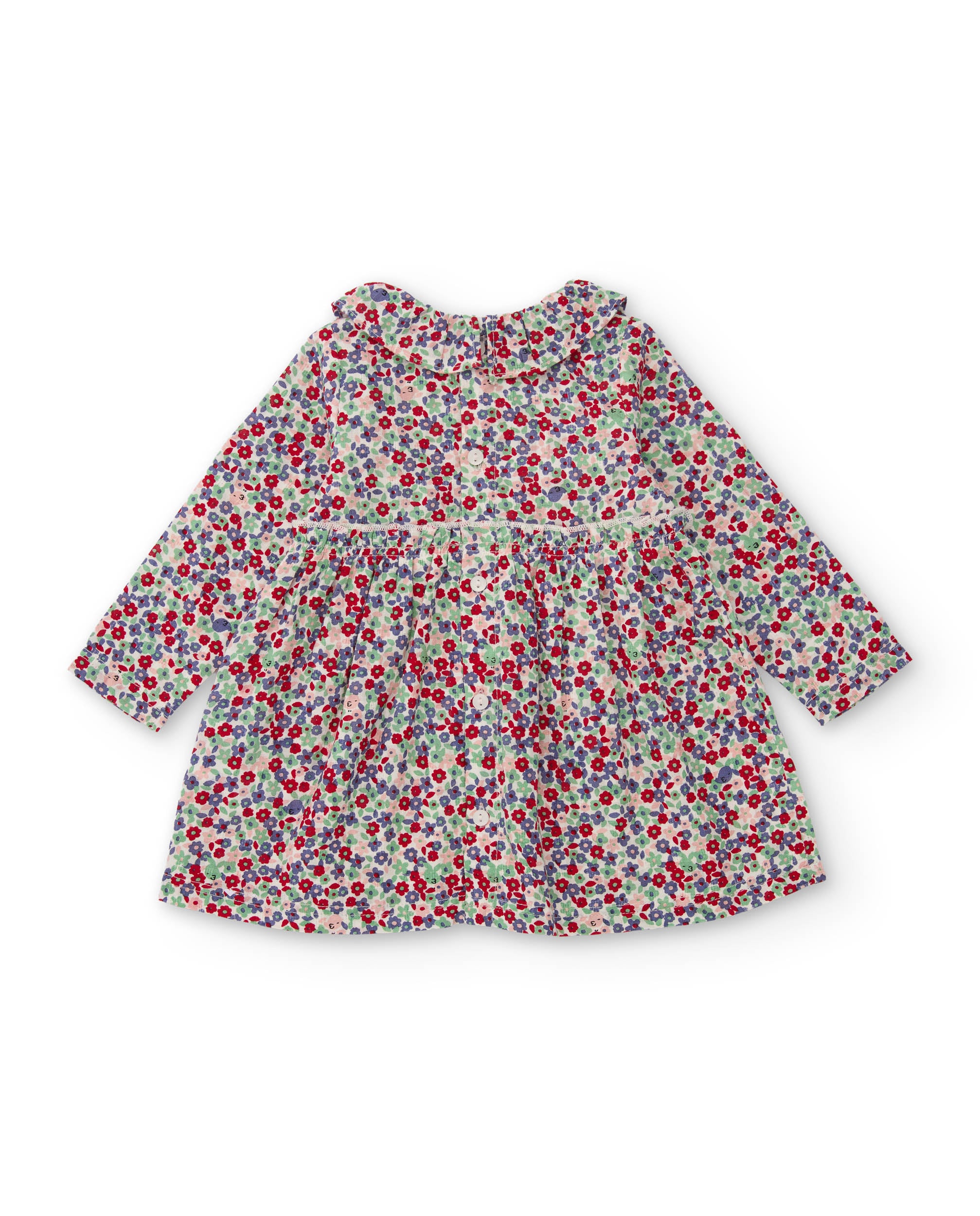 Vestido de tela plana de bebé con estampado floral