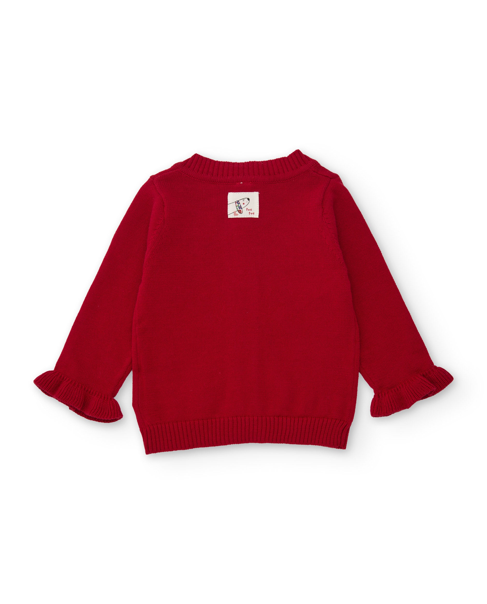 Chaqueta de tricot de bebé con flores en relieve