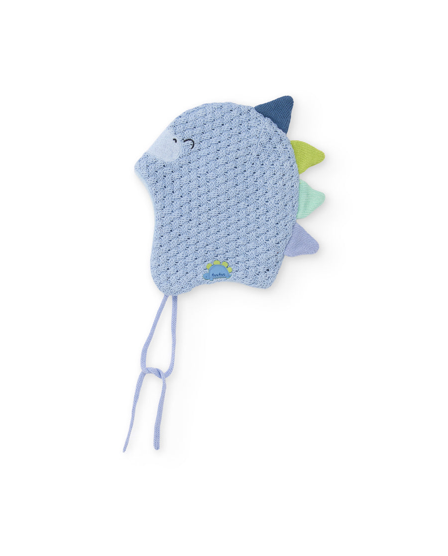 Gorro de bebé tricot con diseño dinosaurio