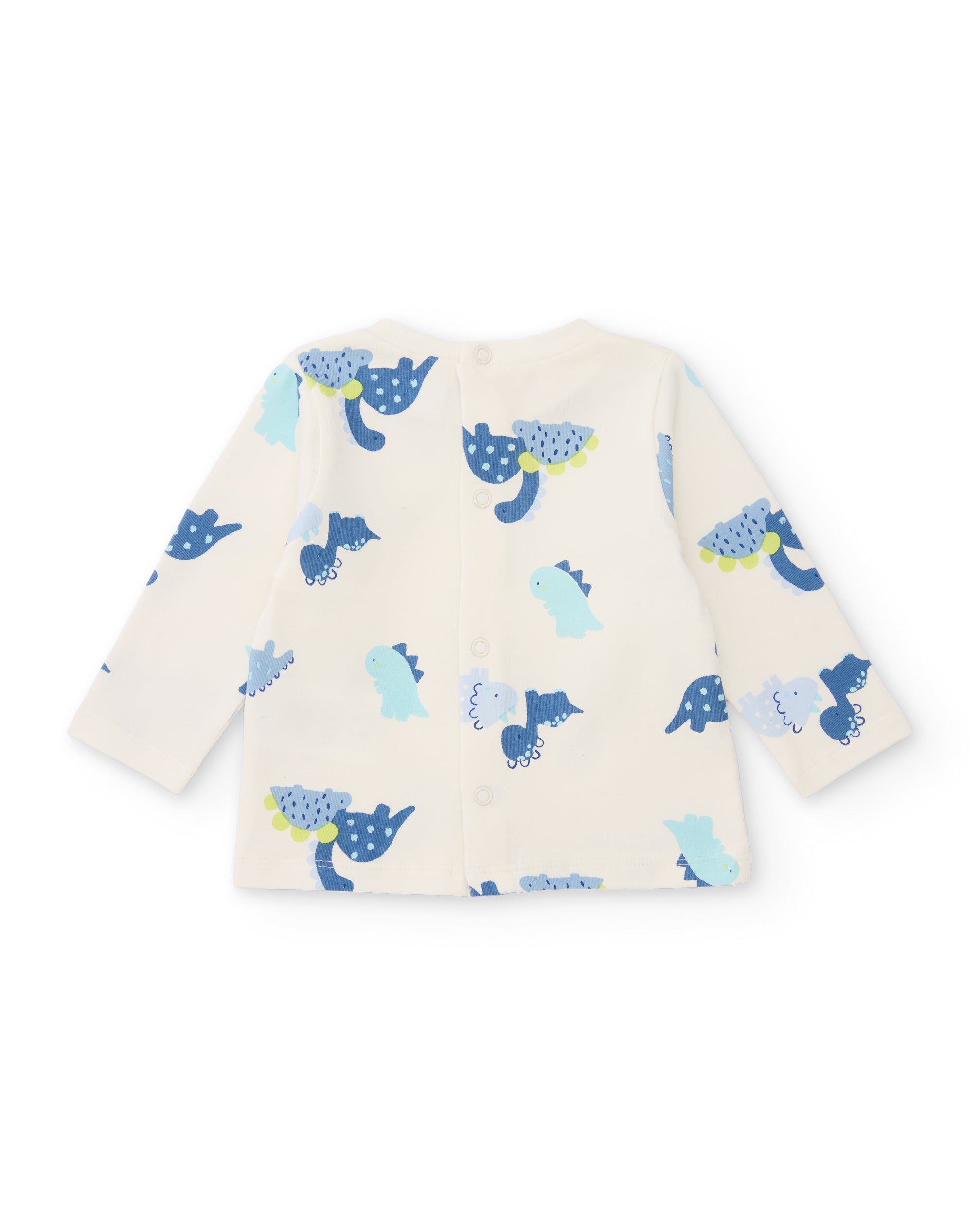 Conjunto de bebé con camiseta de punto  y pichi de cuadros de tela plana