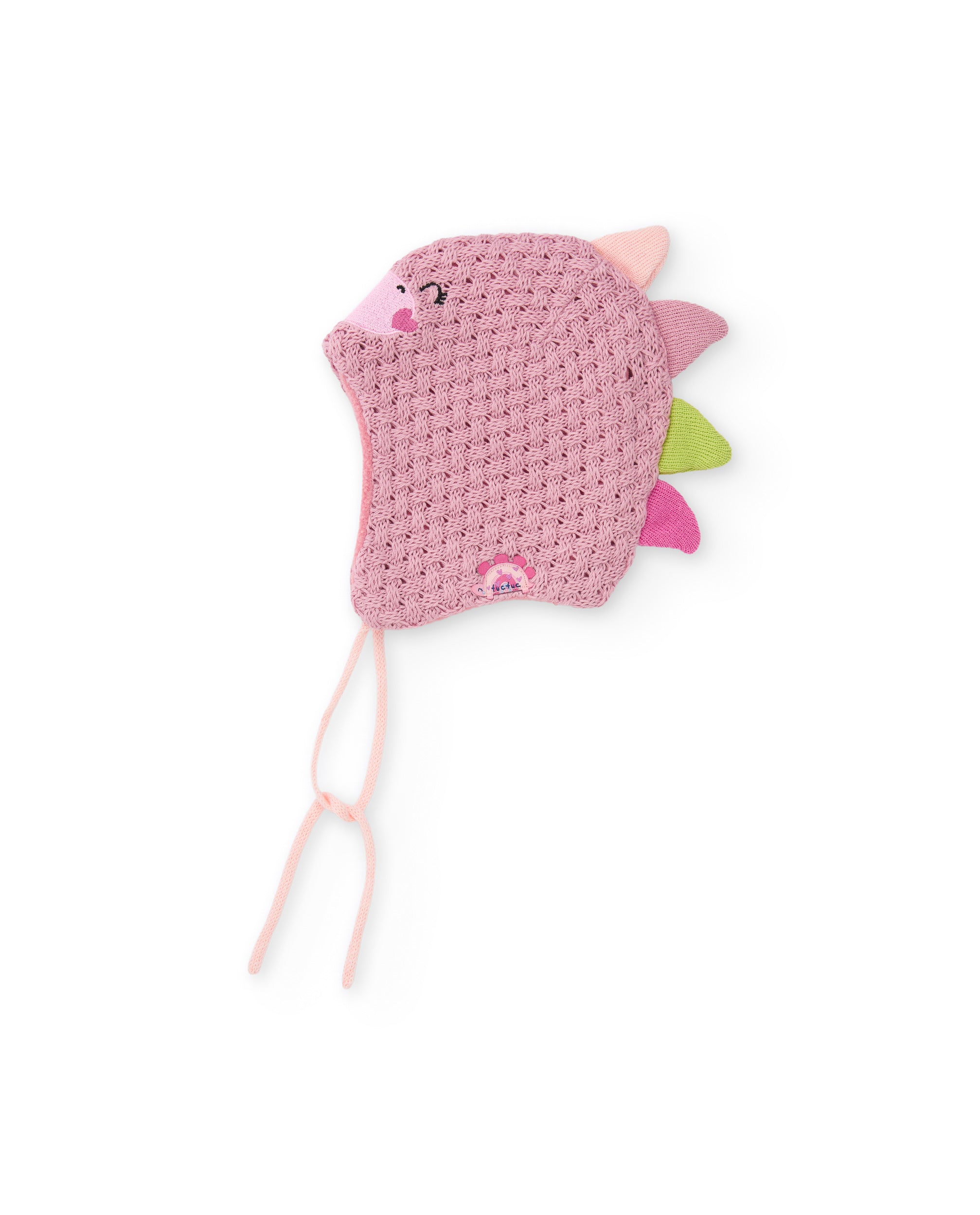 Gorro de bebé tricot con diseño de dinosaurio