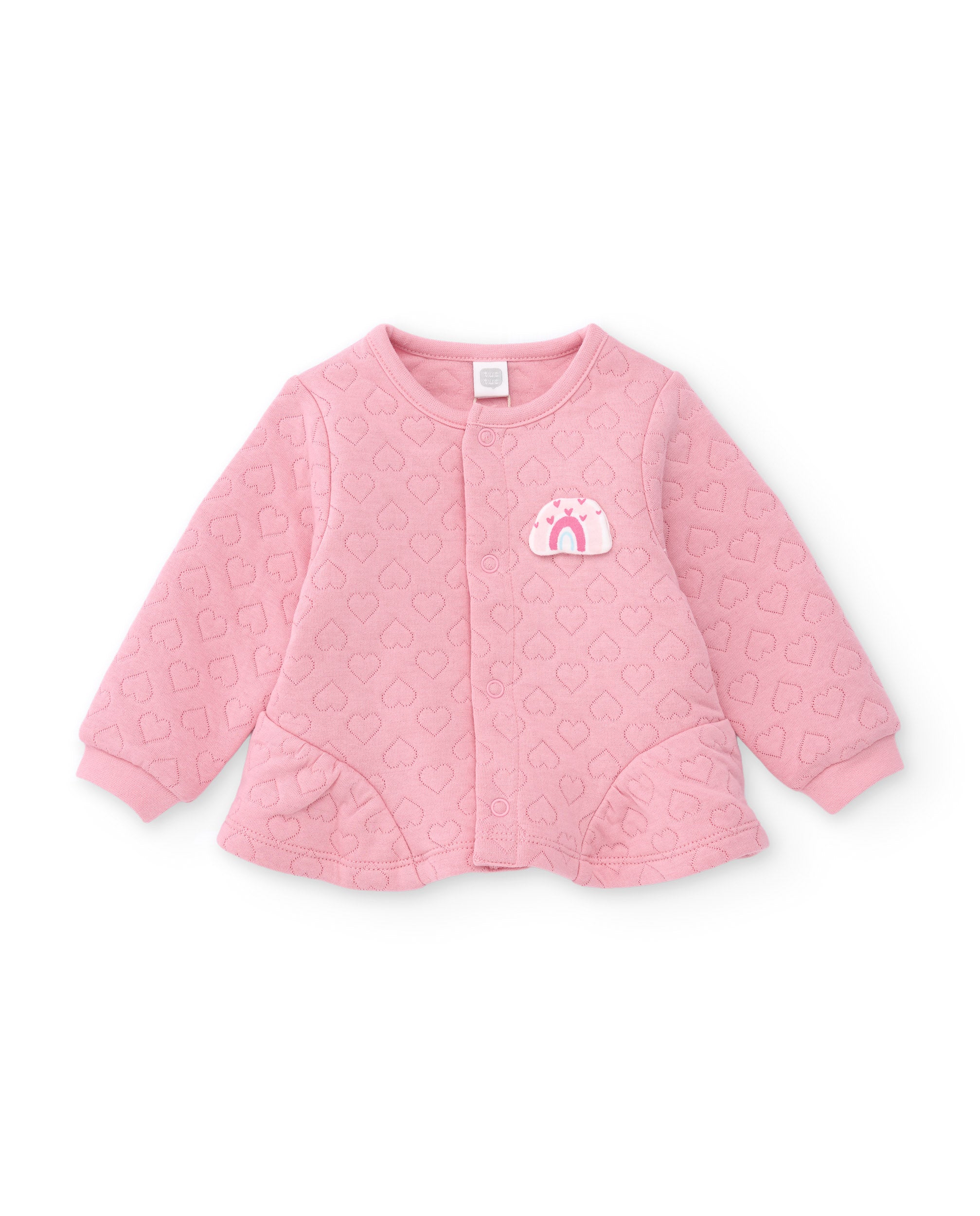 Conjunto de felpa de bebé con estampado de corazones