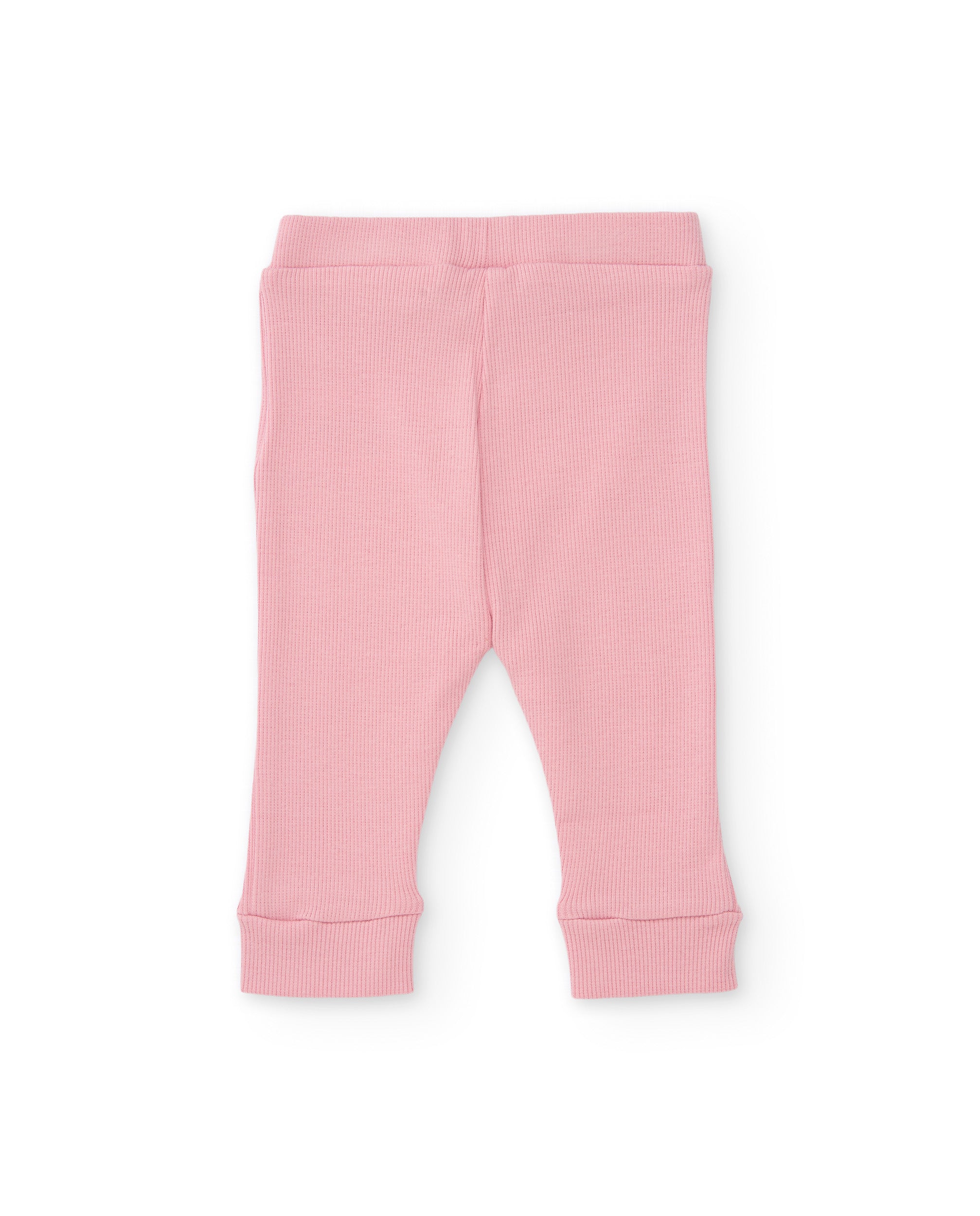Conjunto de bebé con blusa de volantes de tela plana  y leggings de punto