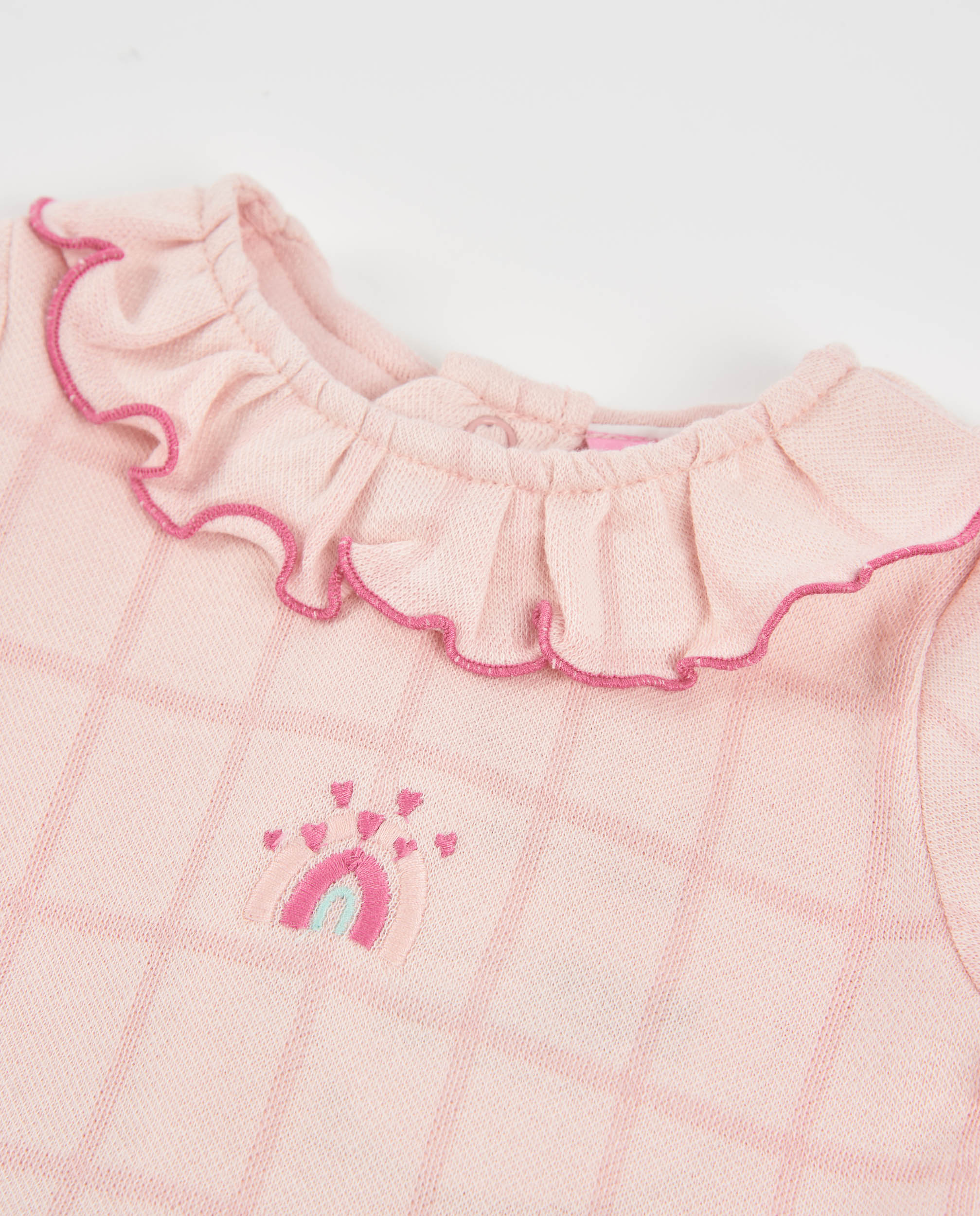Conjunto de bebé con blusa de volantes de tela plana  y leggings de punto