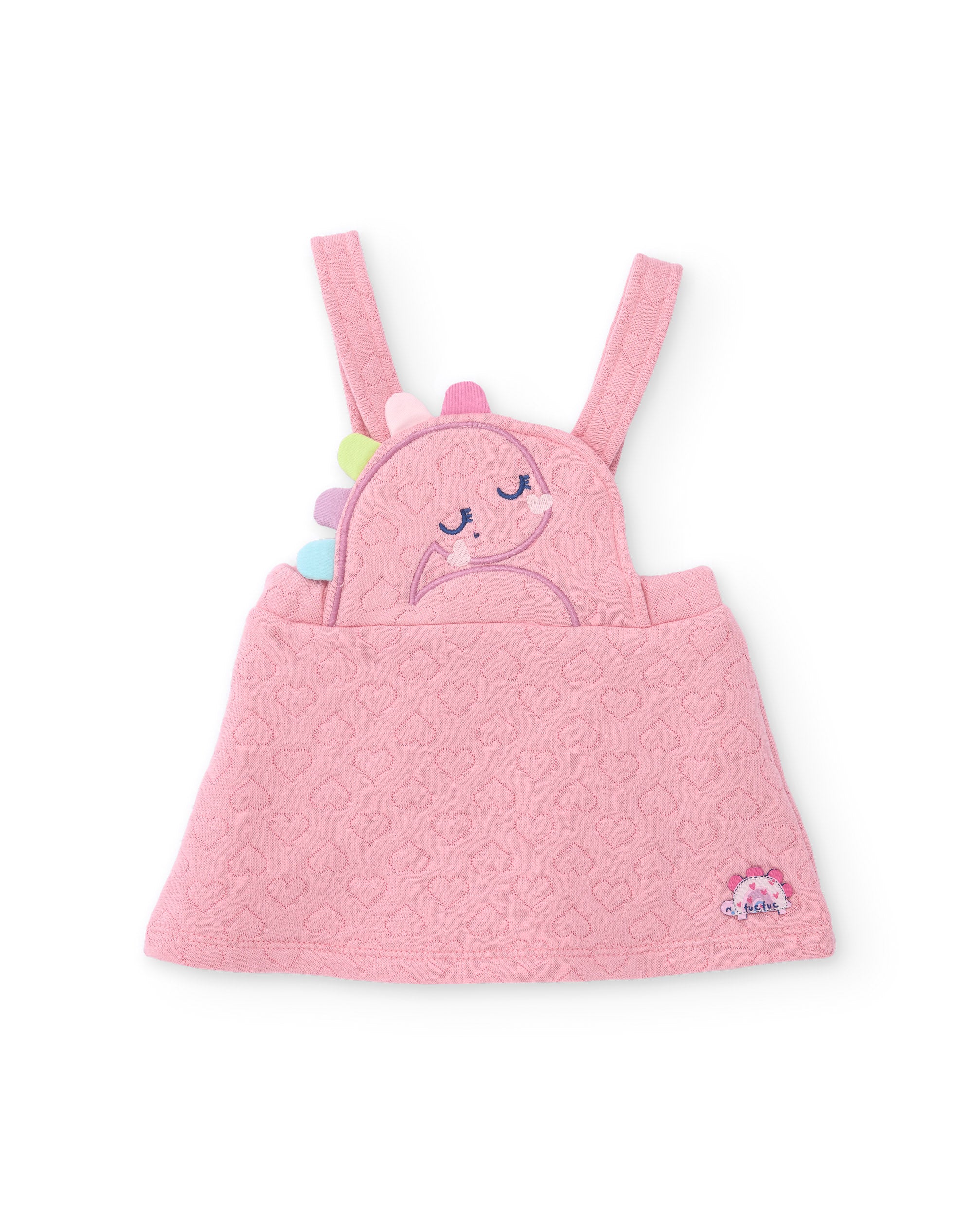 Conjunto de bebé con vestido de tela plana  y camiseta de punto