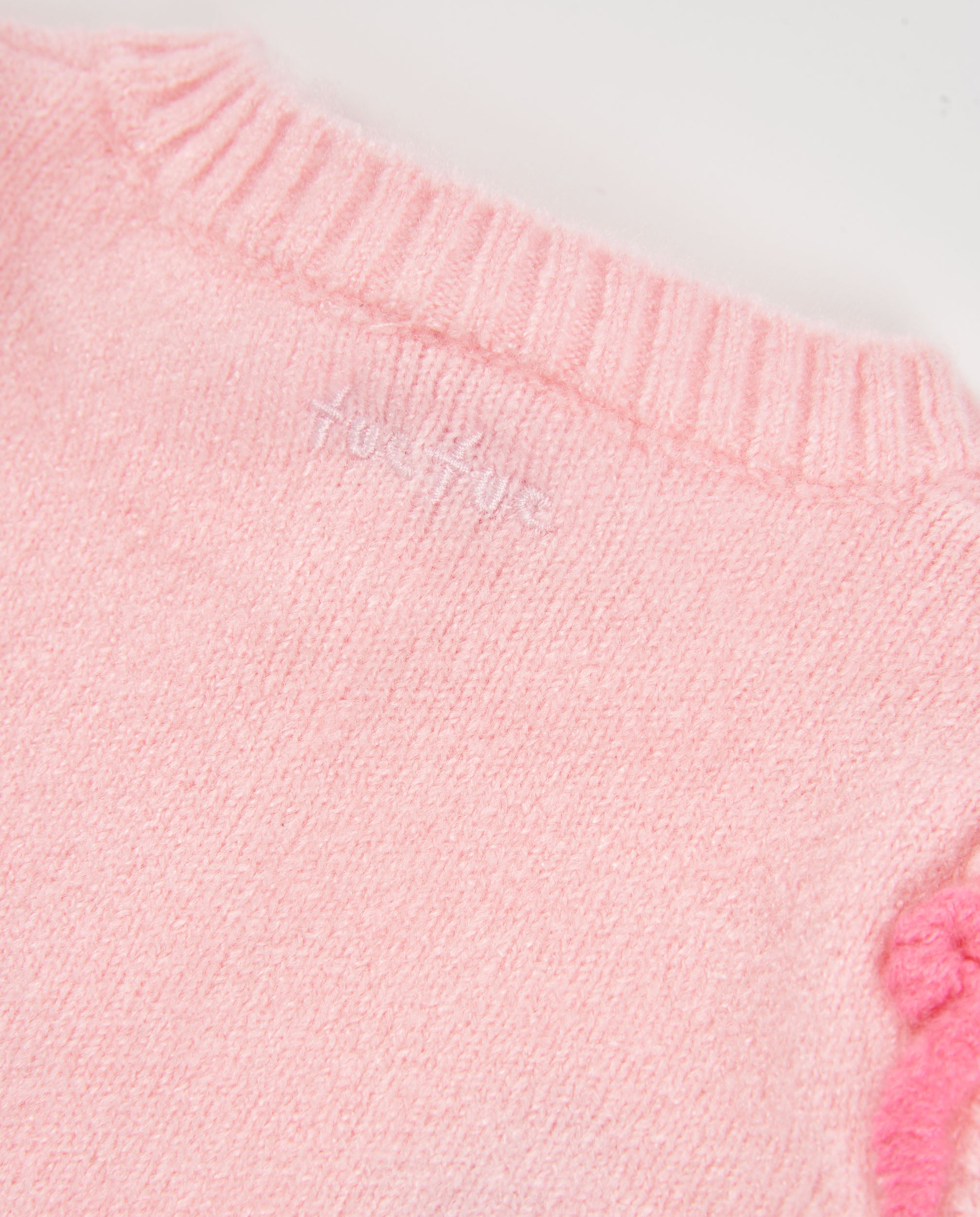 Chaqueta de tricot de bebé con volantes en los hombros