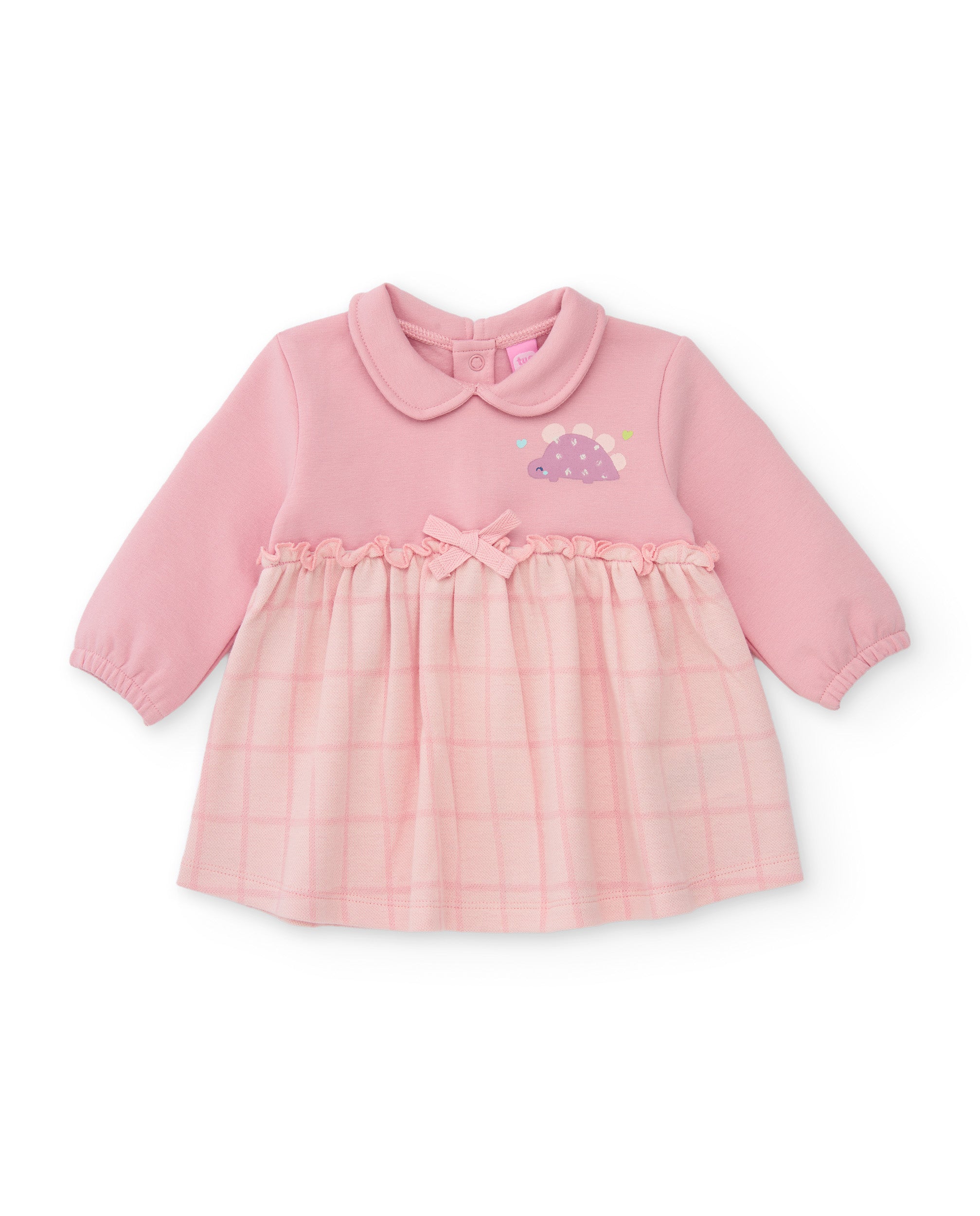 Vestido de felpa de bebé con cuello redondo