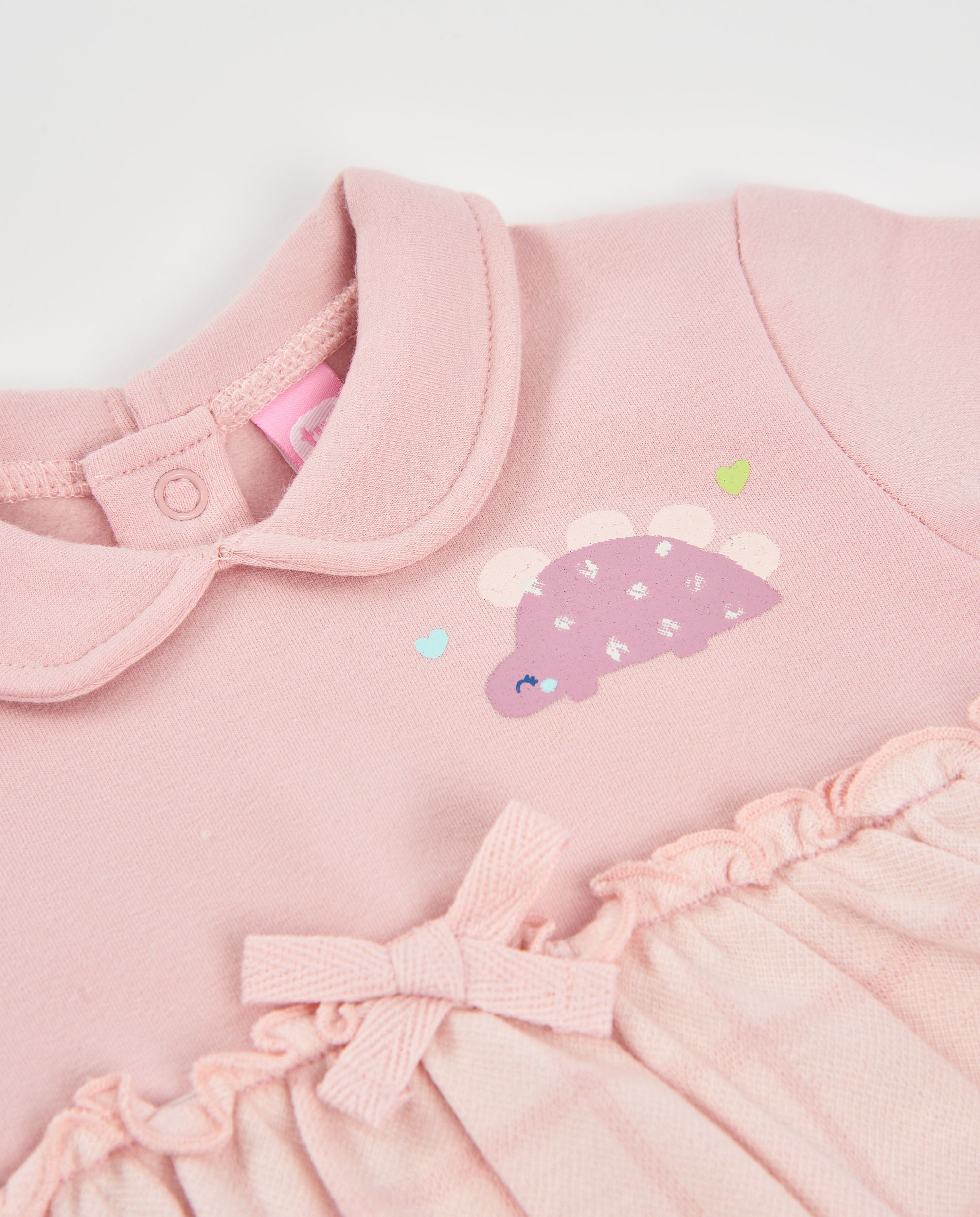 Vestido de felpa de bebé con cuello redondo