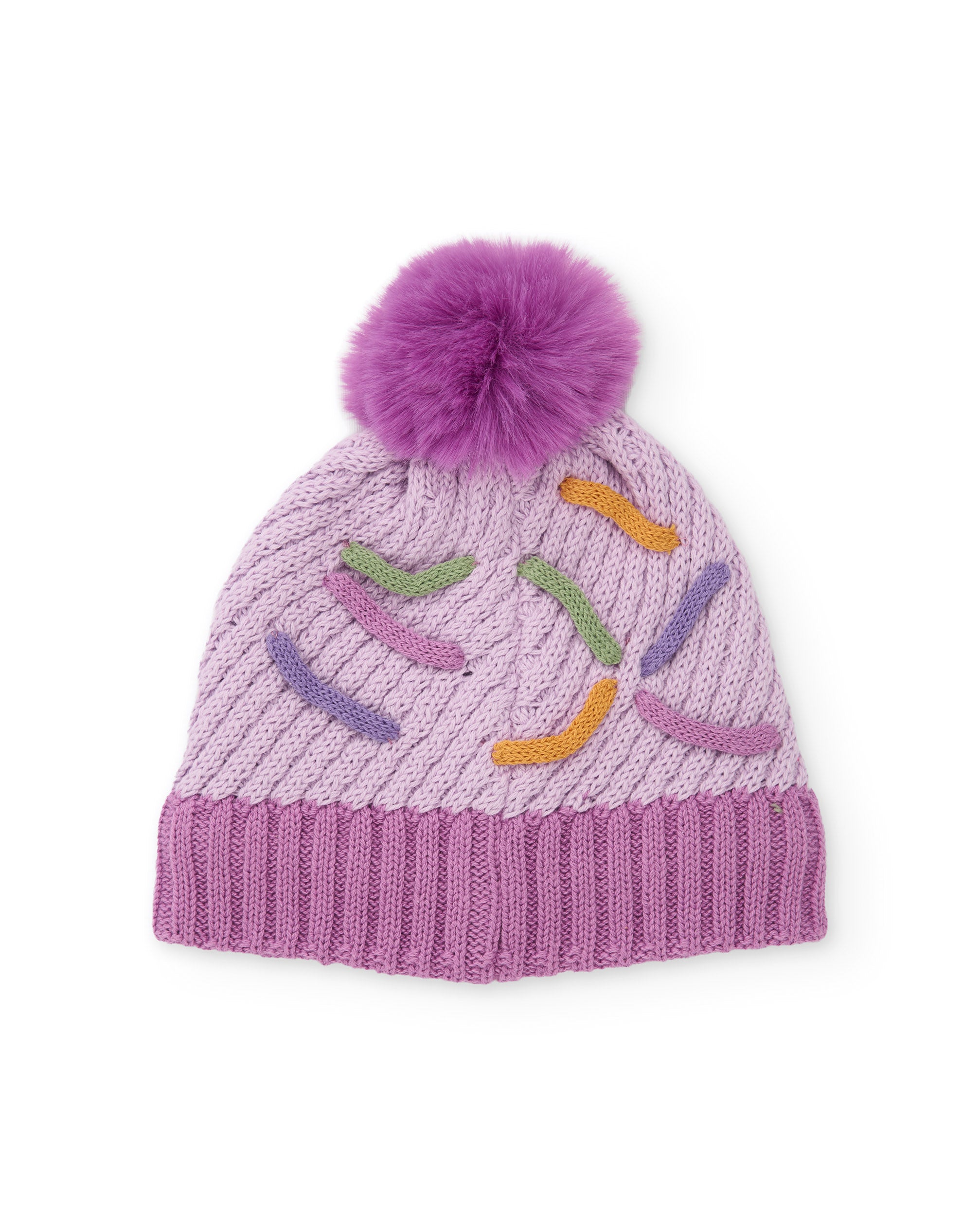Gorro de bebé de tricot con pompón decorativo