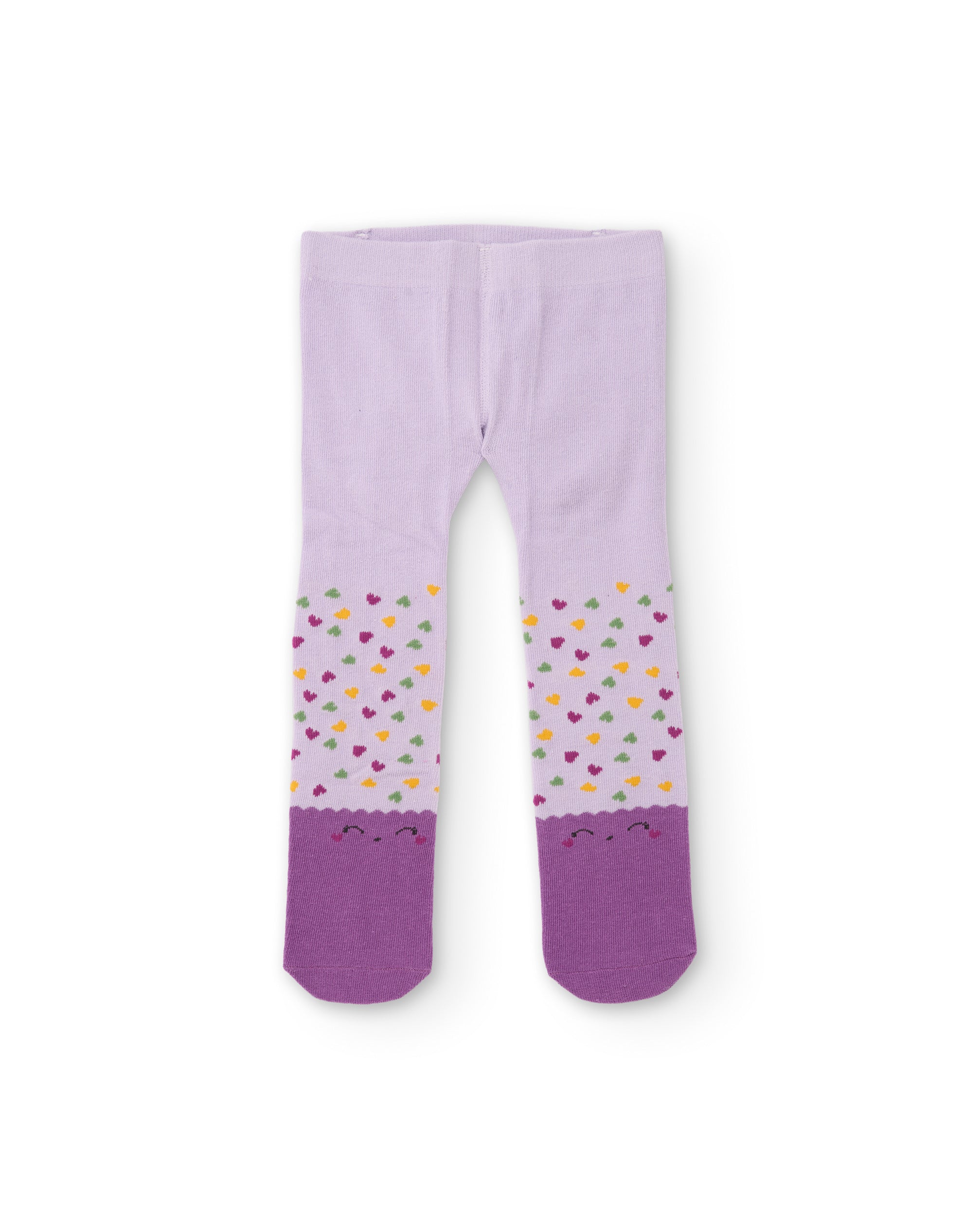 Leotardos de punto de bebé con estampado de corazones