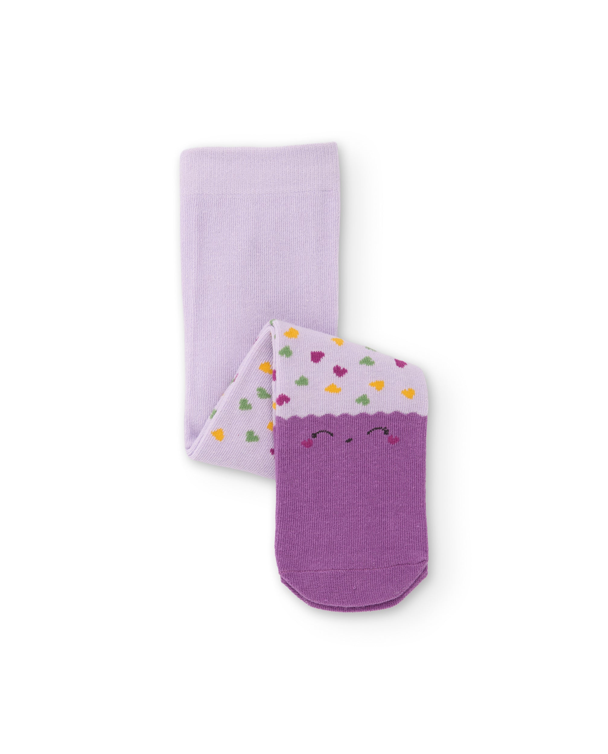 Leotardos de punto de bebé con estampado de corazones