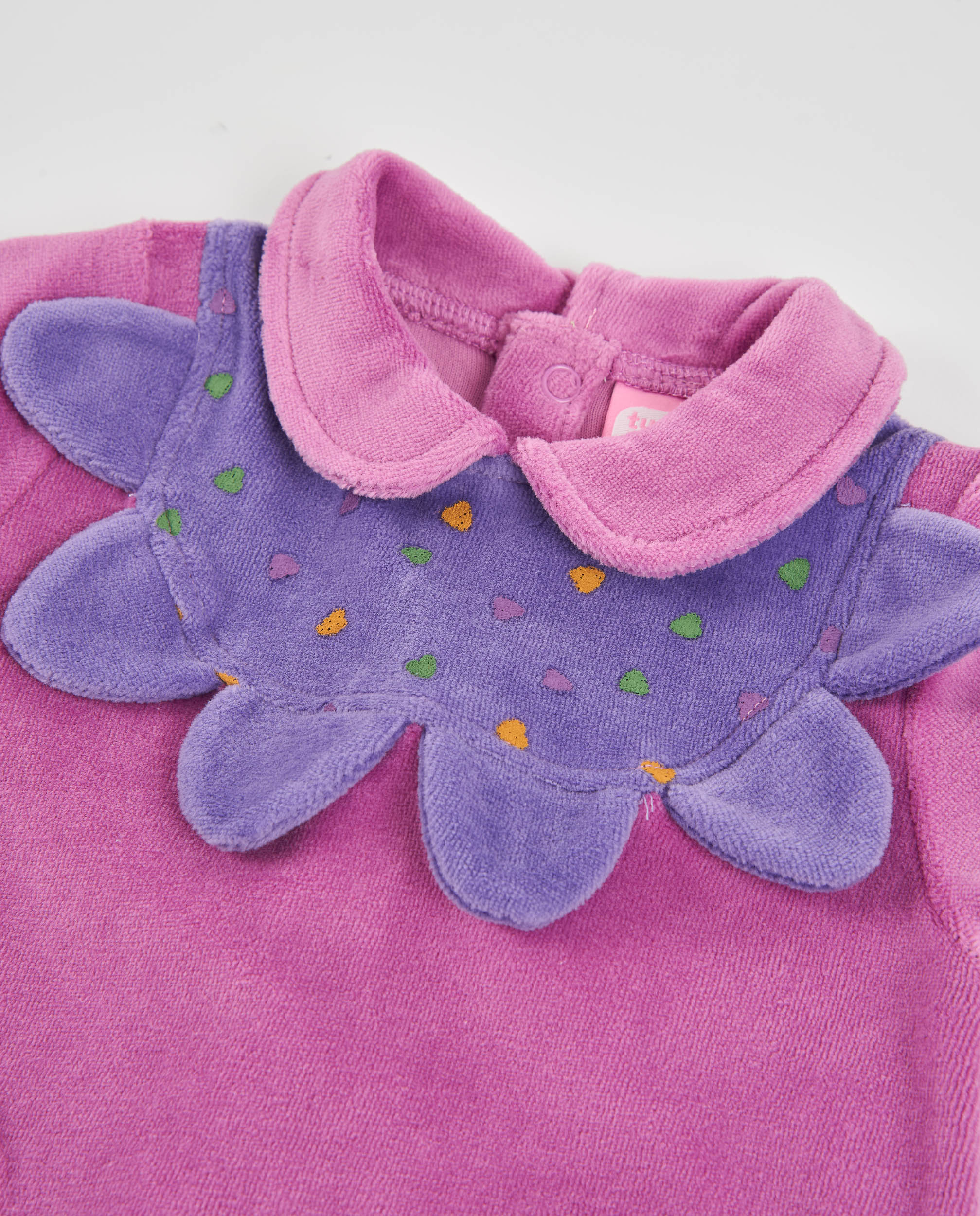 Pelele de punto de bebé con cuello de volantes