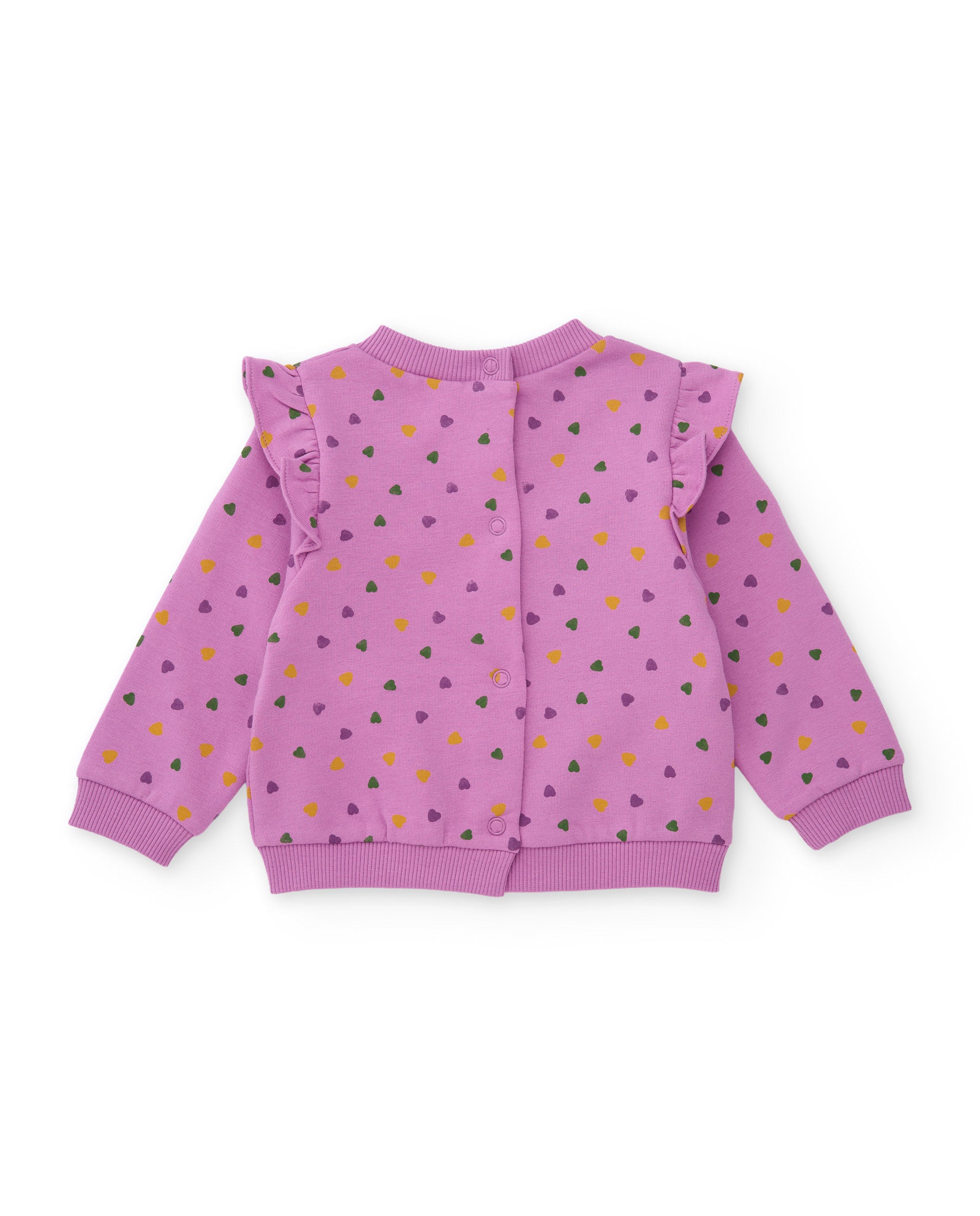 Conjunto de felpa de bebé con estampado de corazones