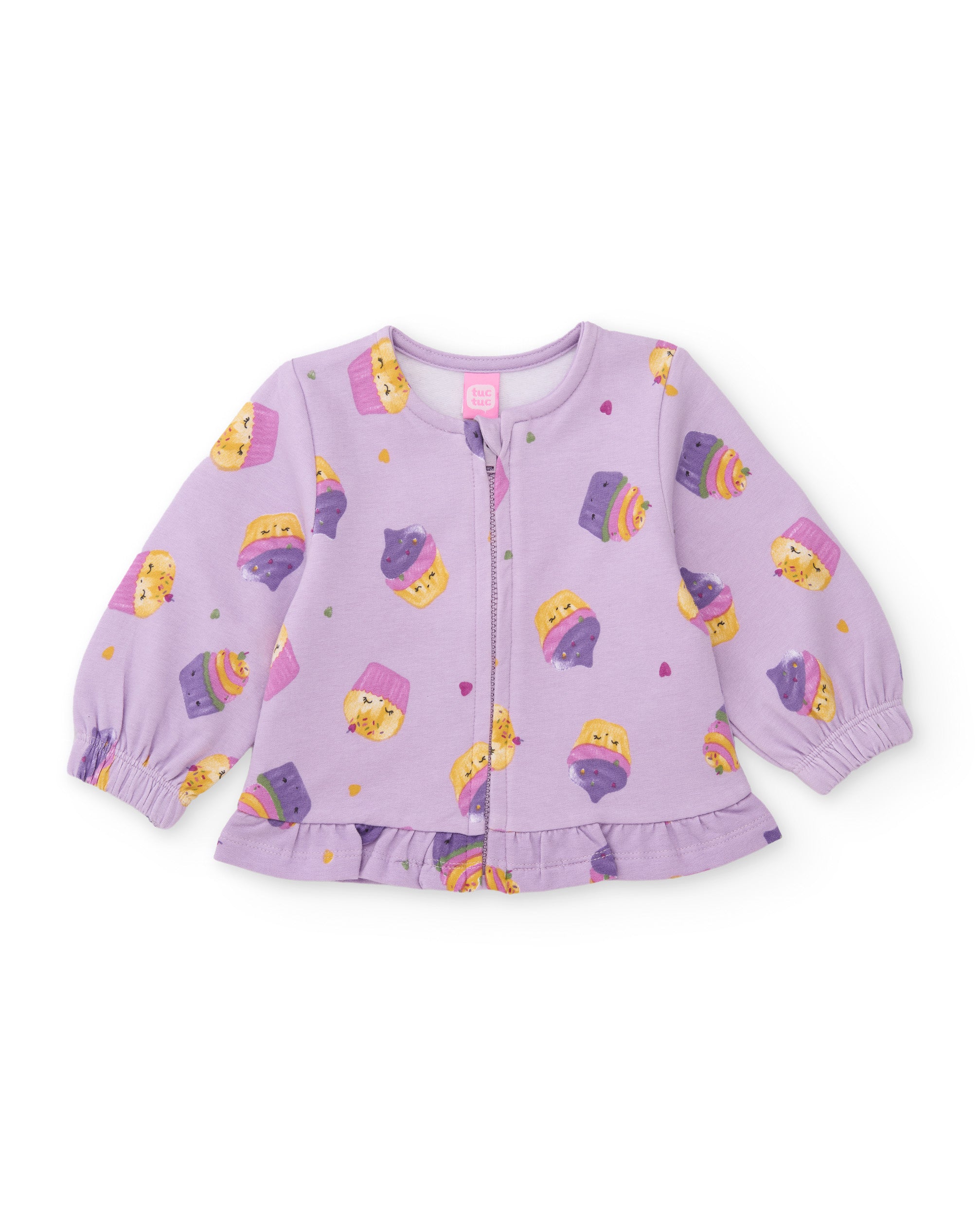 Conjunto de felpa de bebé con estampado de cupcakes