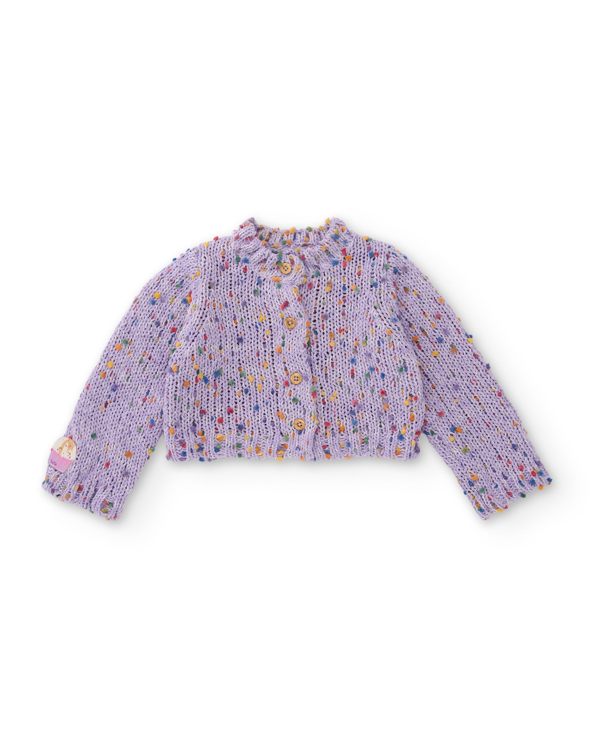 Chaqueta de tricot de bebé con estampado floral