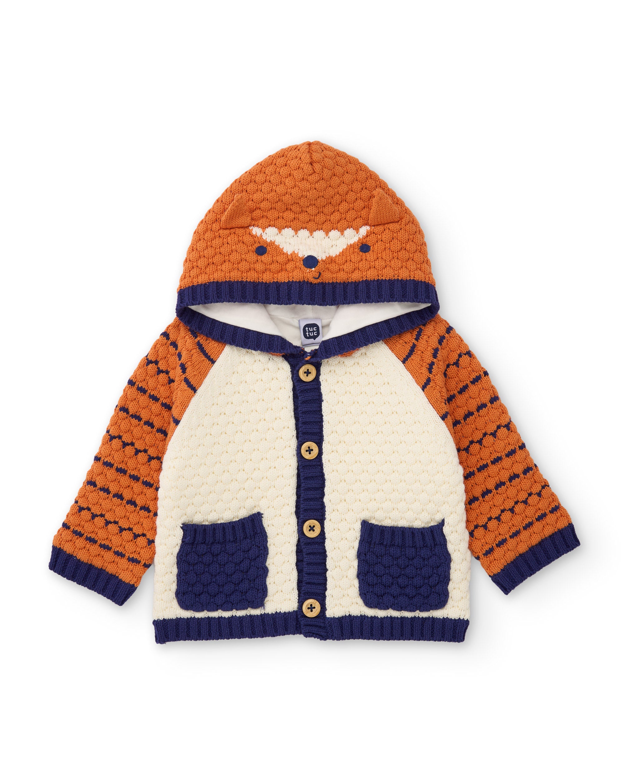 Chaqueta de tricot de bebé con capucha