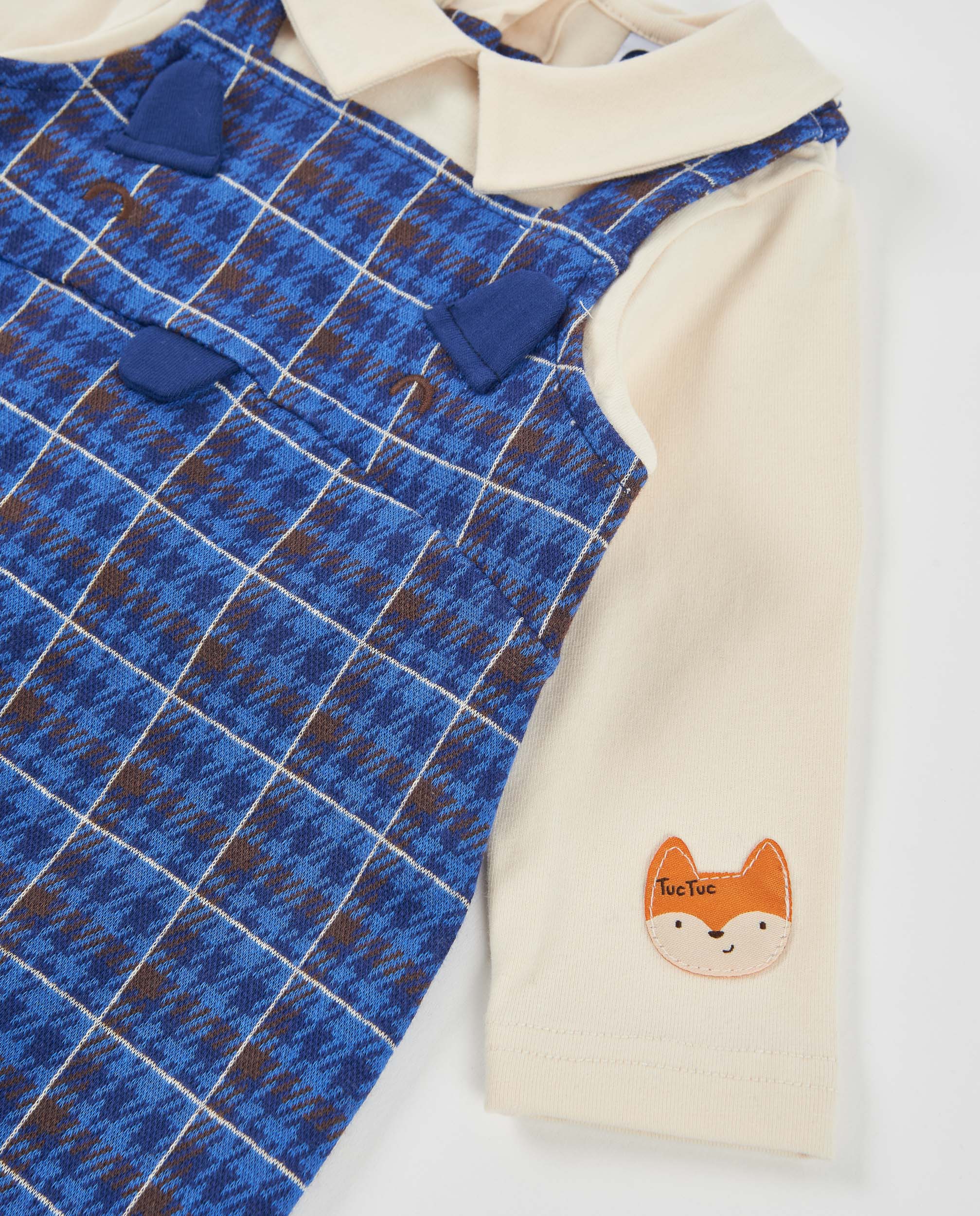 Pelele de punto de bebé con estampado de cuadros