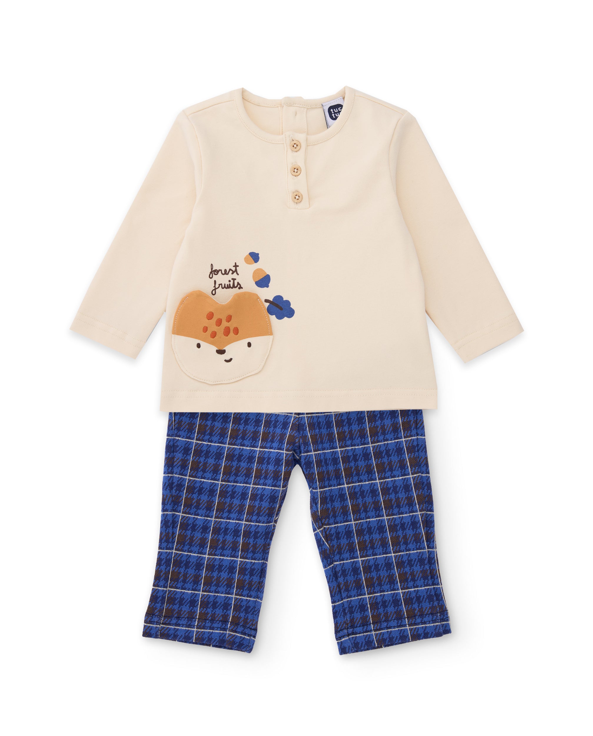 Conjunto de punto de bebé con camiseta estampada