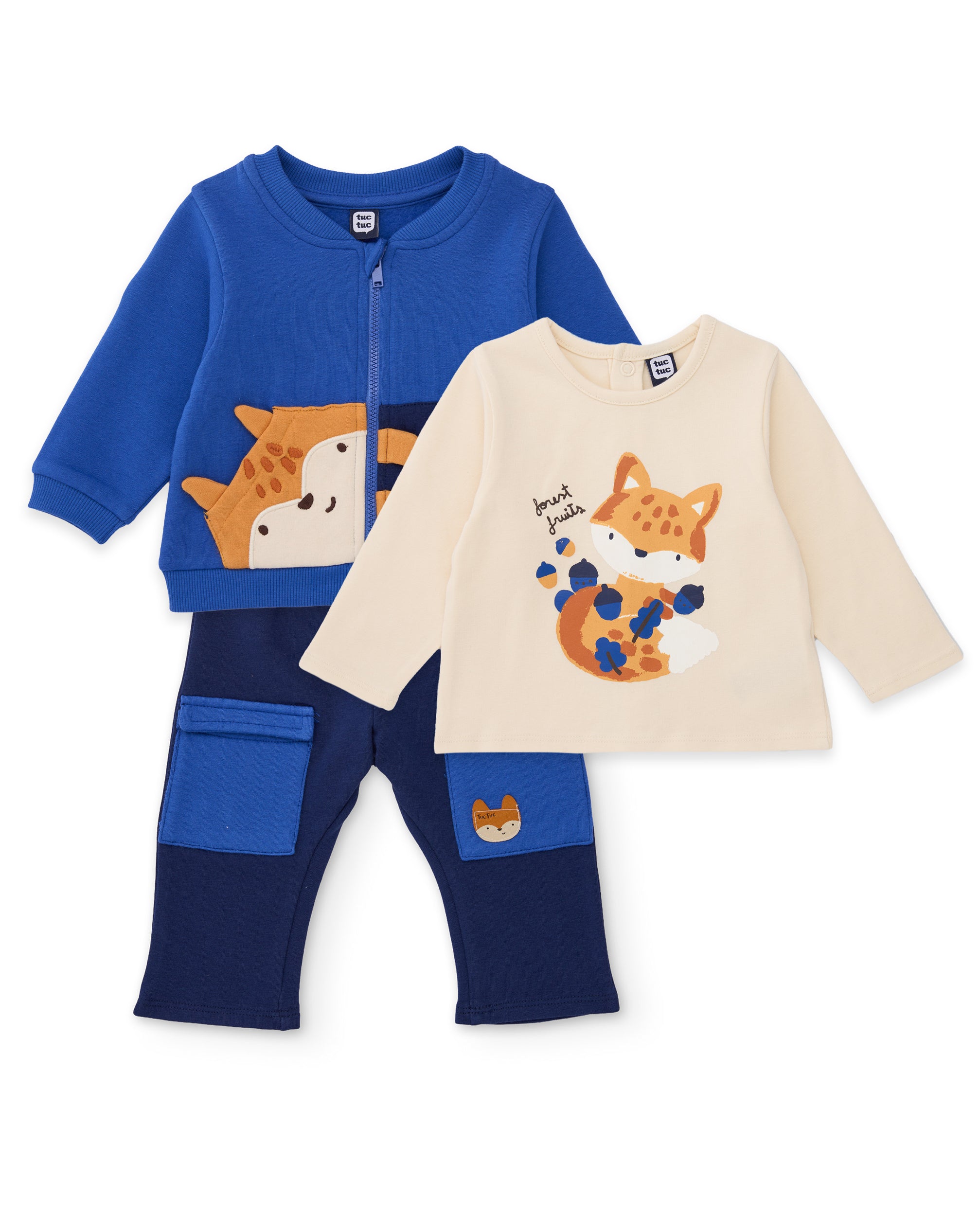 Conjunto de felpa de bebé con sudadera de cremallera