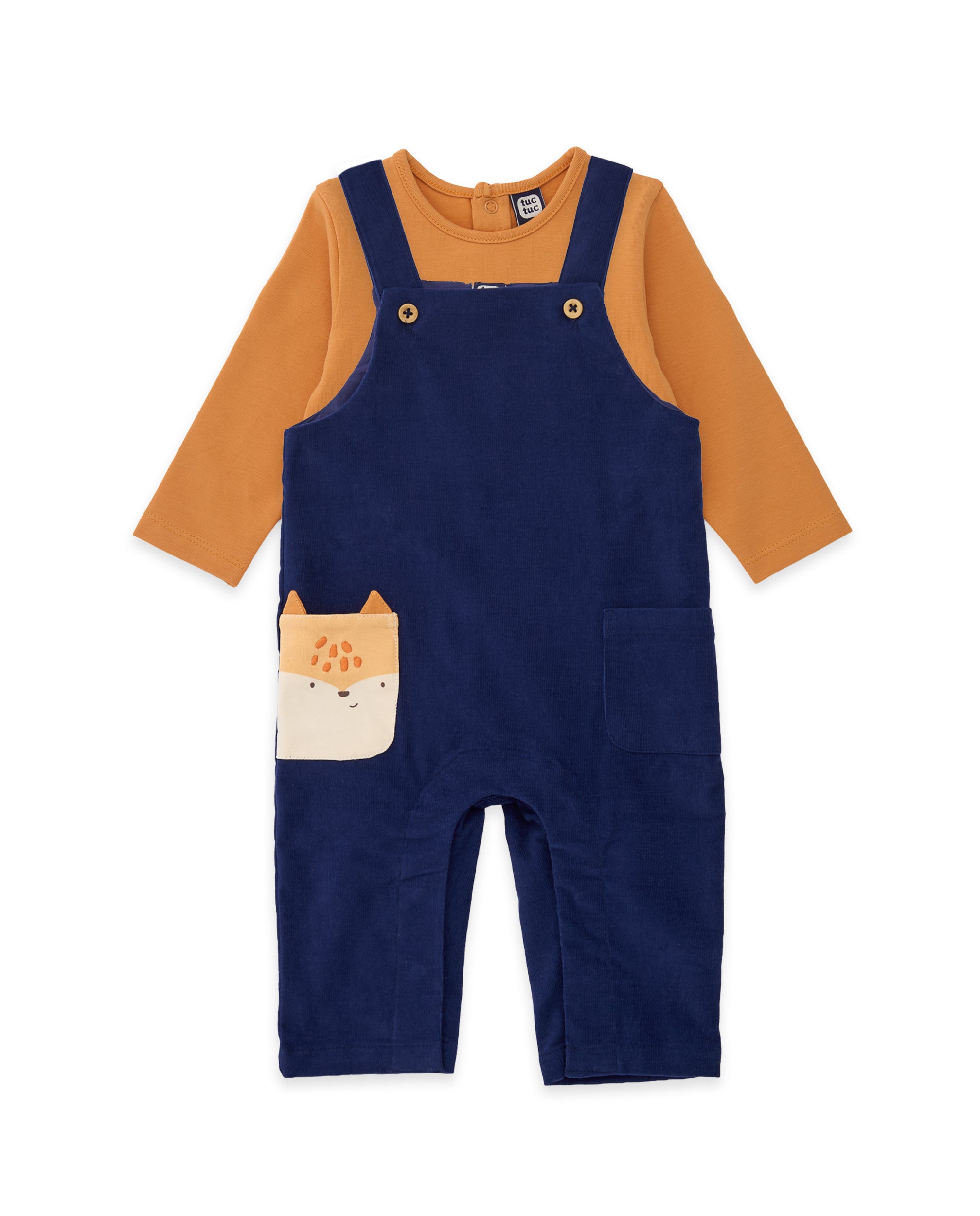 Conjunto de bebé con peto de pana