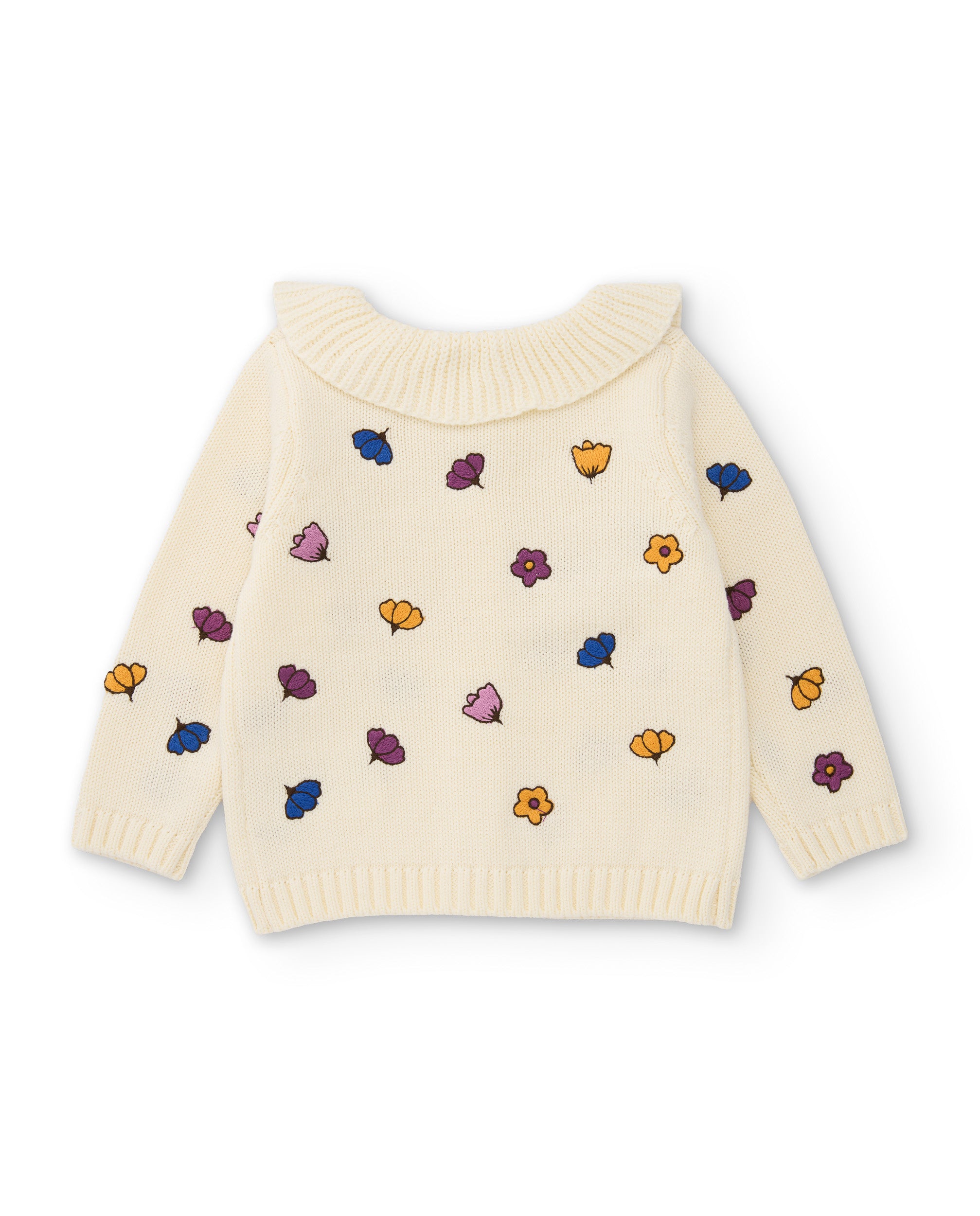 Chaqueta de tricot de bebé con estampado floral