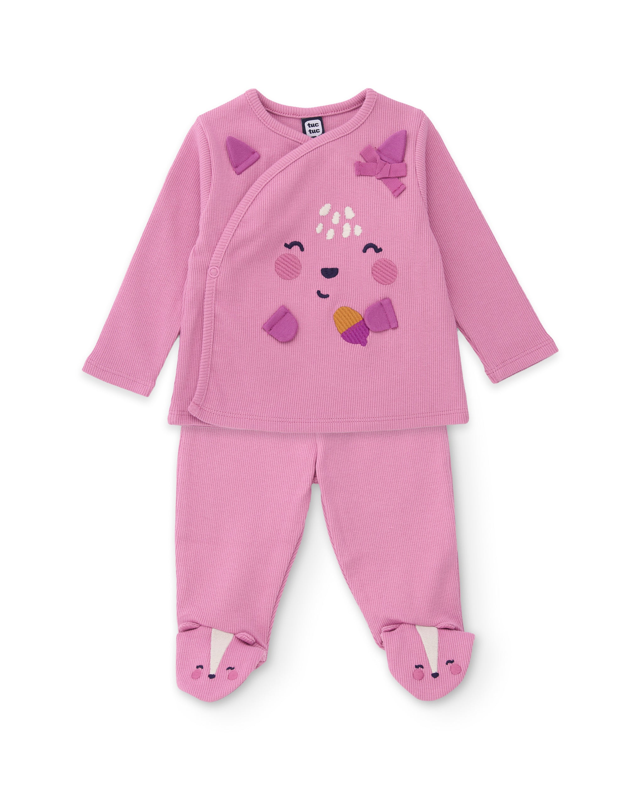 Conjunto de punto de bebé con camiseta estampada
